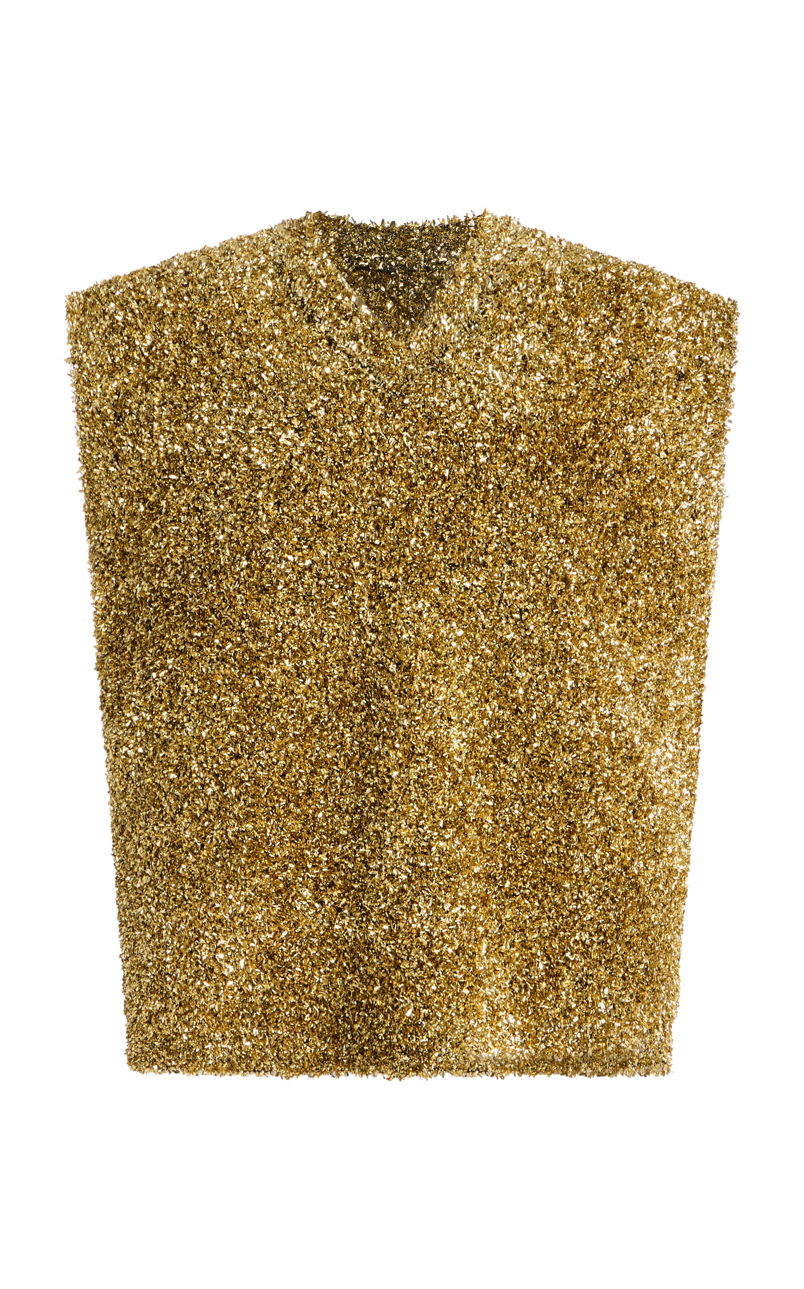 ZANKOV Alain Metallic-Knit Vest - Gold - M/L