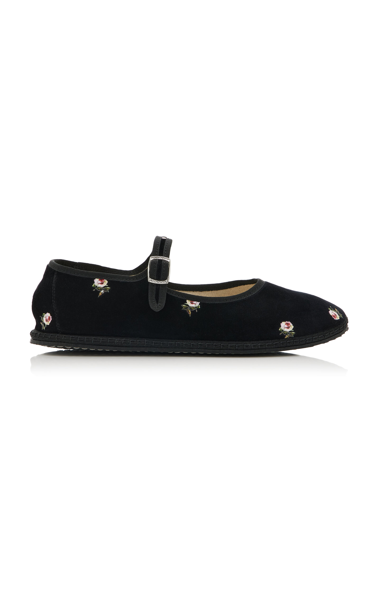 ViBi VENEZiA Floral Velvet Mary Jane Flats