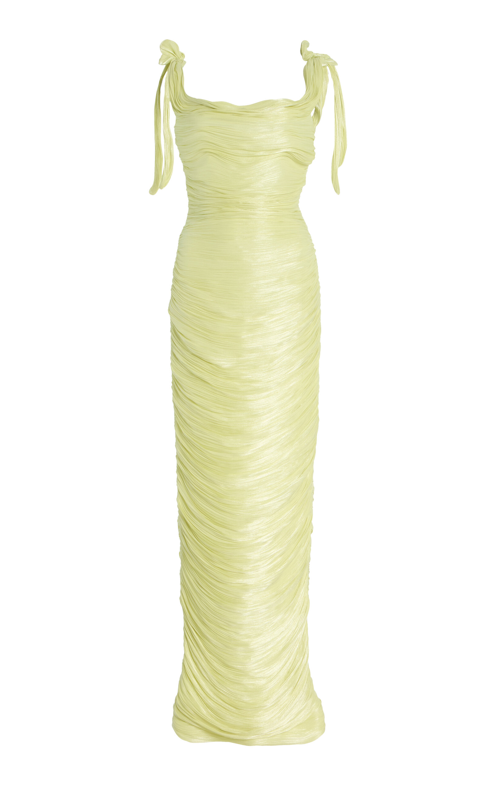 Exclusive Roseya Draped Hand-Pleated Satin Gown