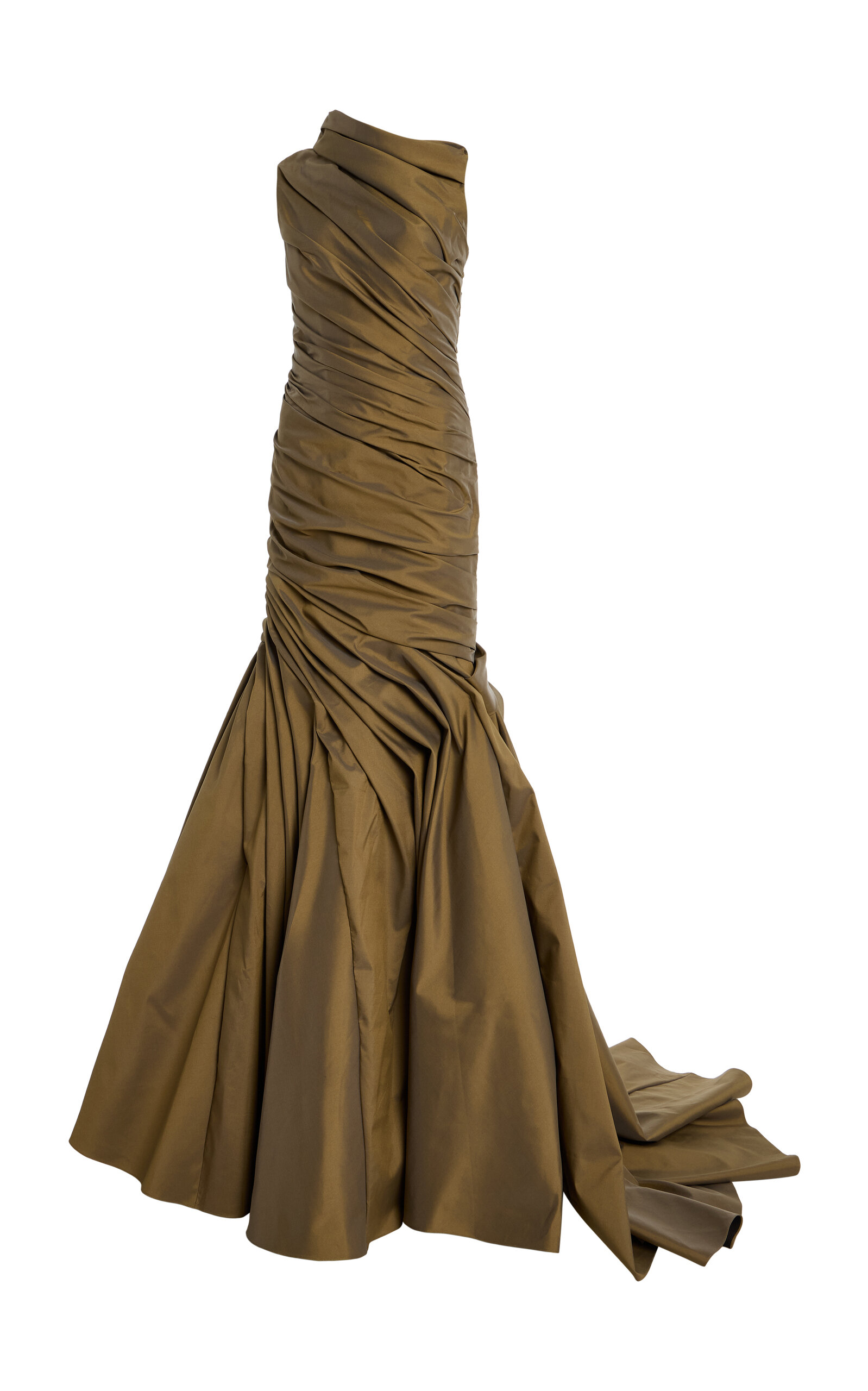 Draped Taffeta Gown