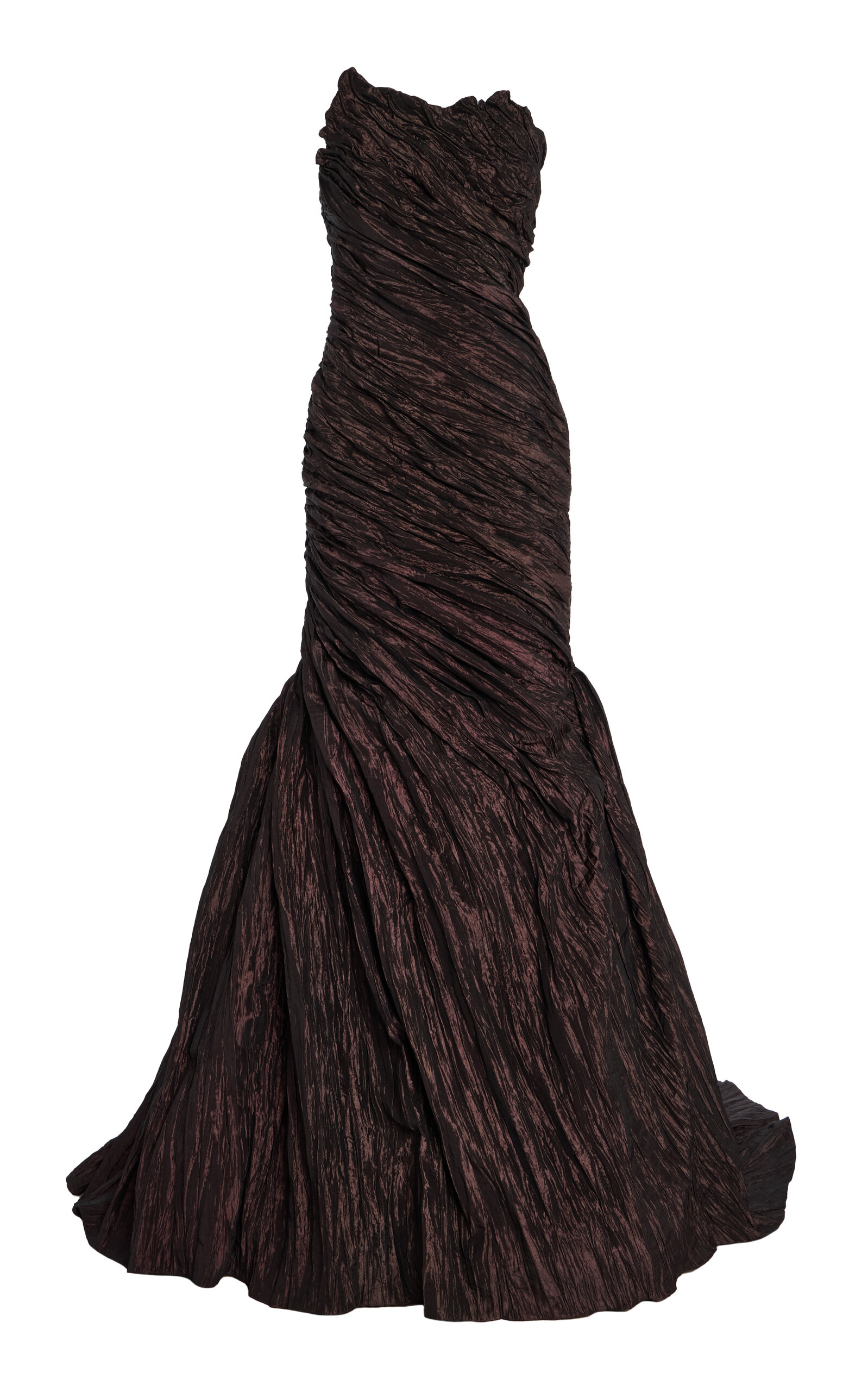 Strapless Crushed-Taffeta Gown