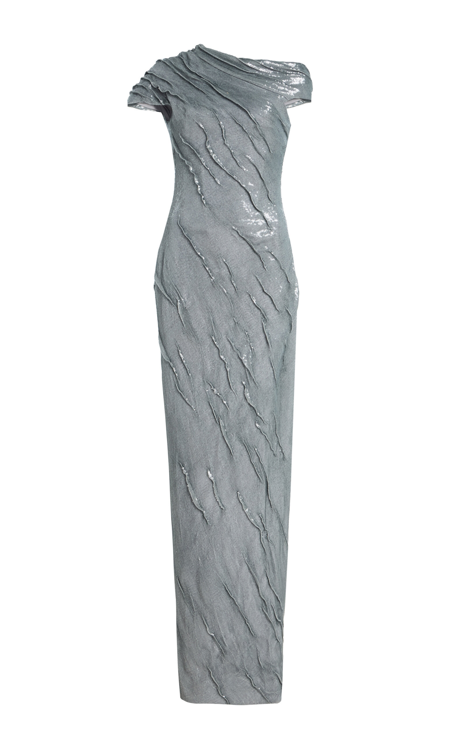 Marmar Halim Off-the-shoulder Sequined Gown In Blue