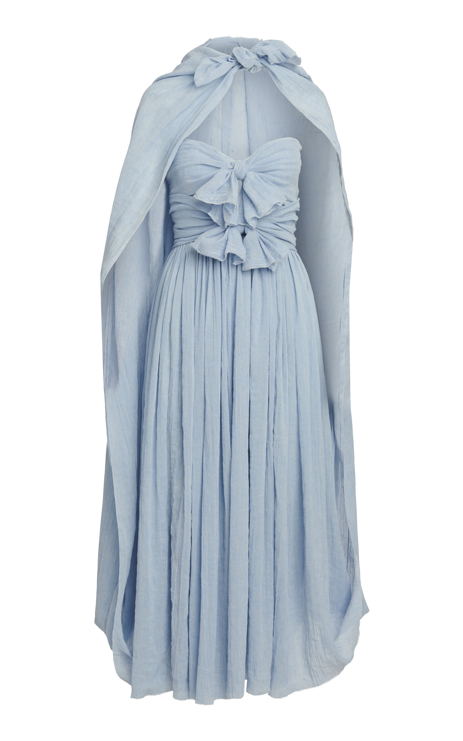 SALON 1884 Tiepolo Linen-Cotton Midi Dress - Light Blue