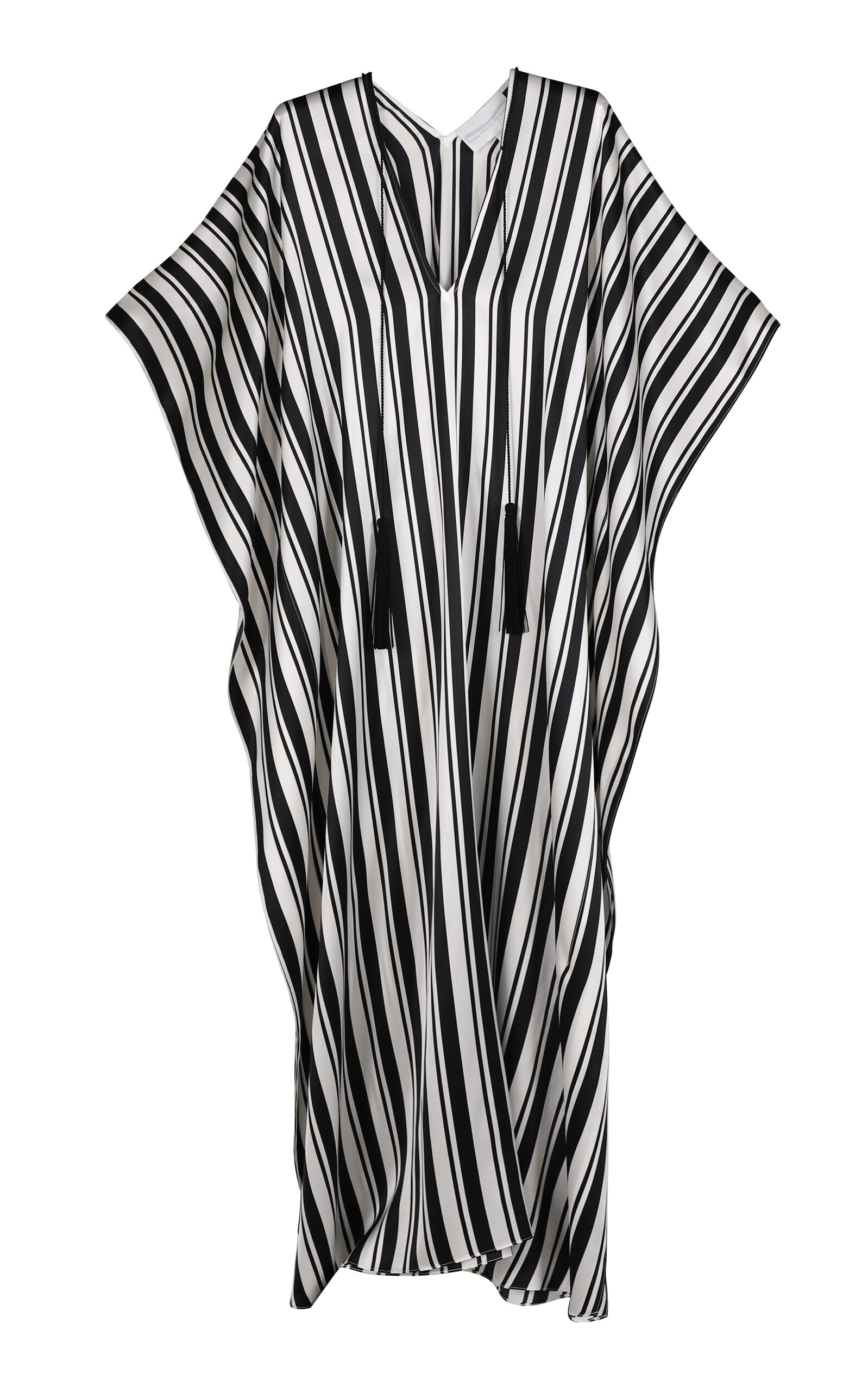 Marie France Van Damme Boubou Printed Satin Caftan In Stripe