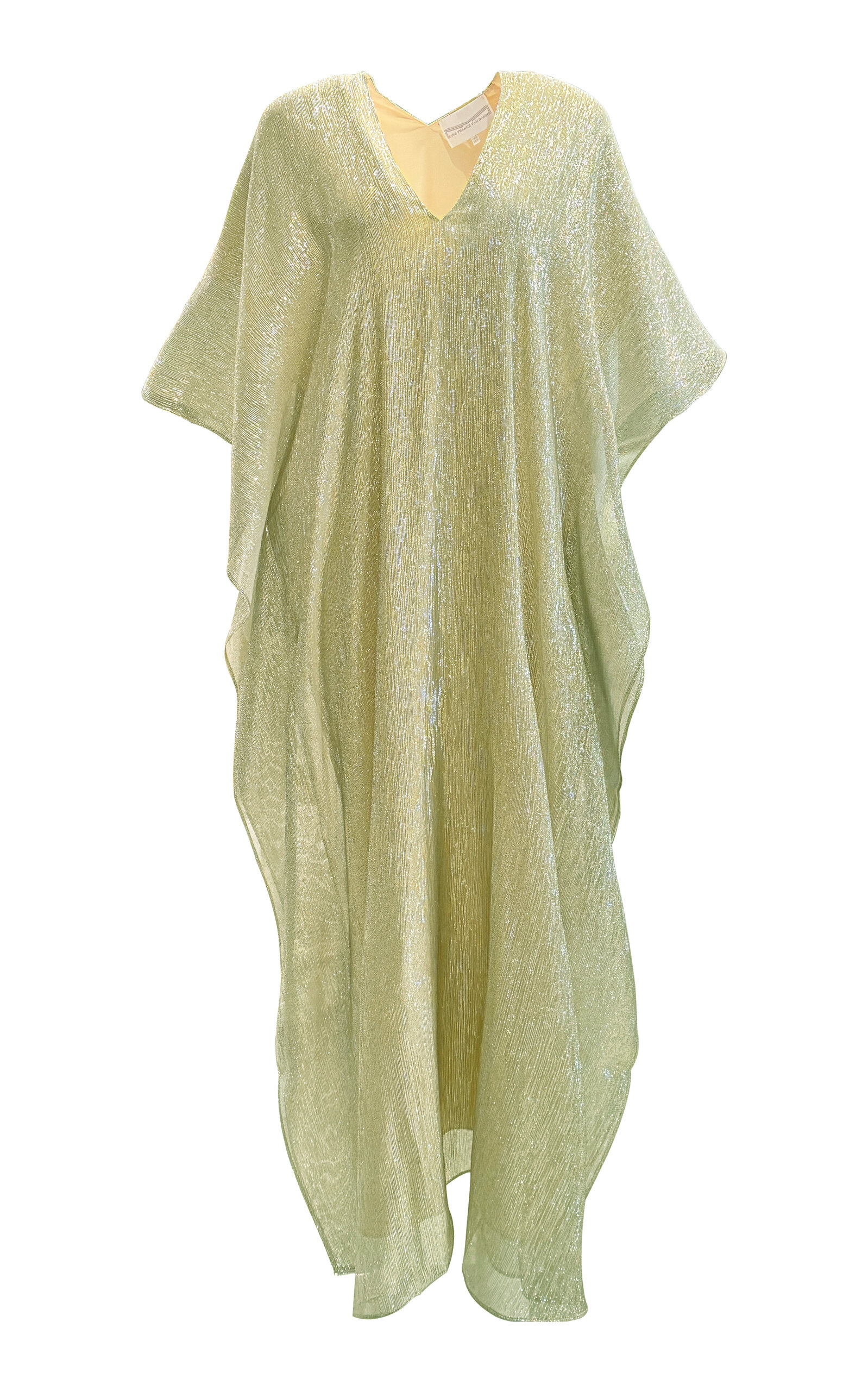 Marie France Van Damme Boubou Metallic Lamé Caftan - Green - OS