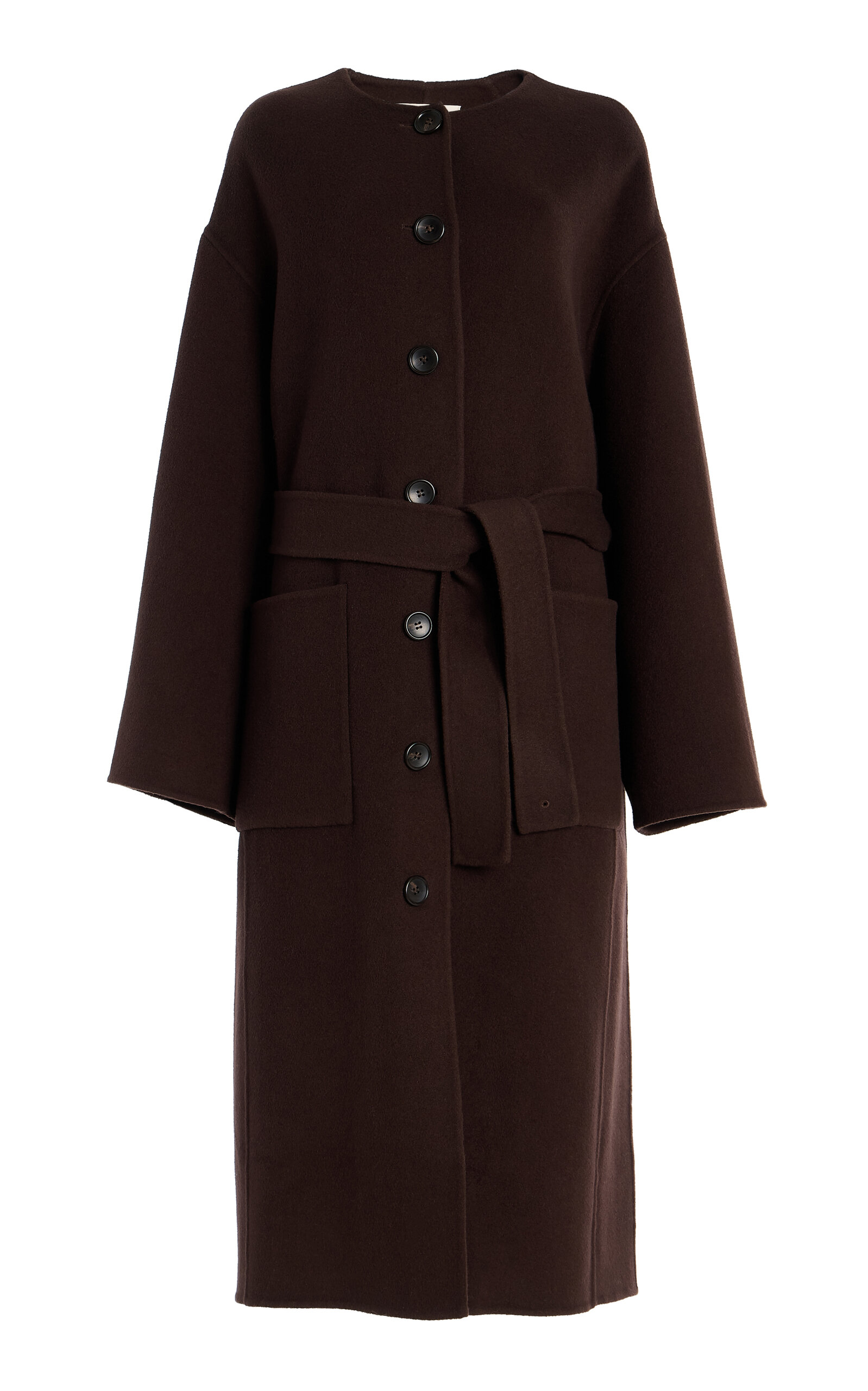 Ulla Johnson Fernanda Double Faced Wool Oversized Coat In Brown