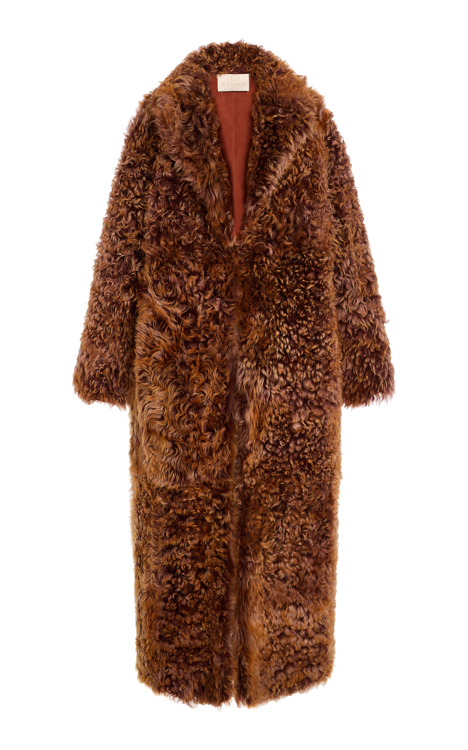 Ulla Johnson Ceryse Shearling Long Coat In Brown