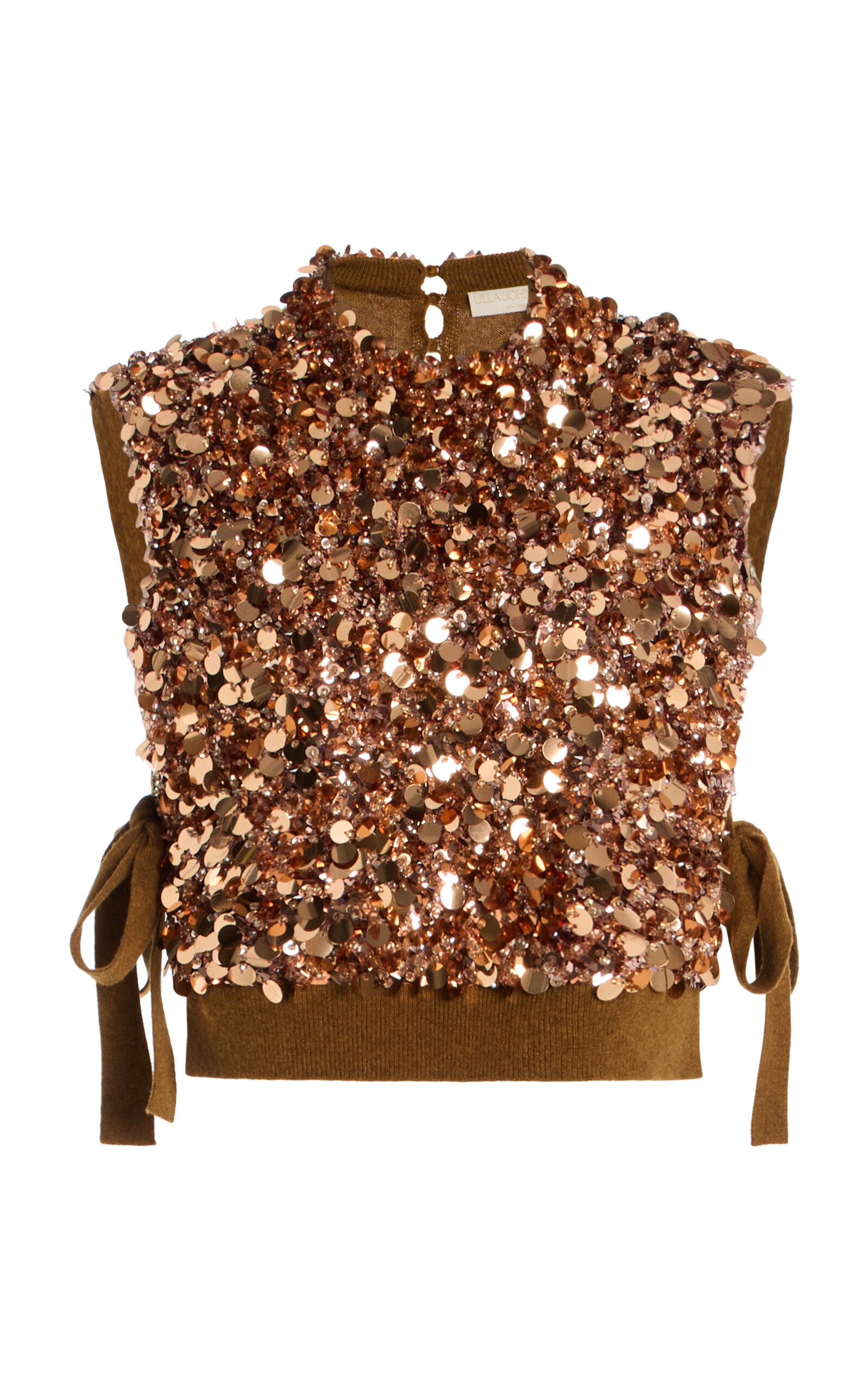 Ulla Johnson Cosima Embroidered Cashmere Vest In Bronze