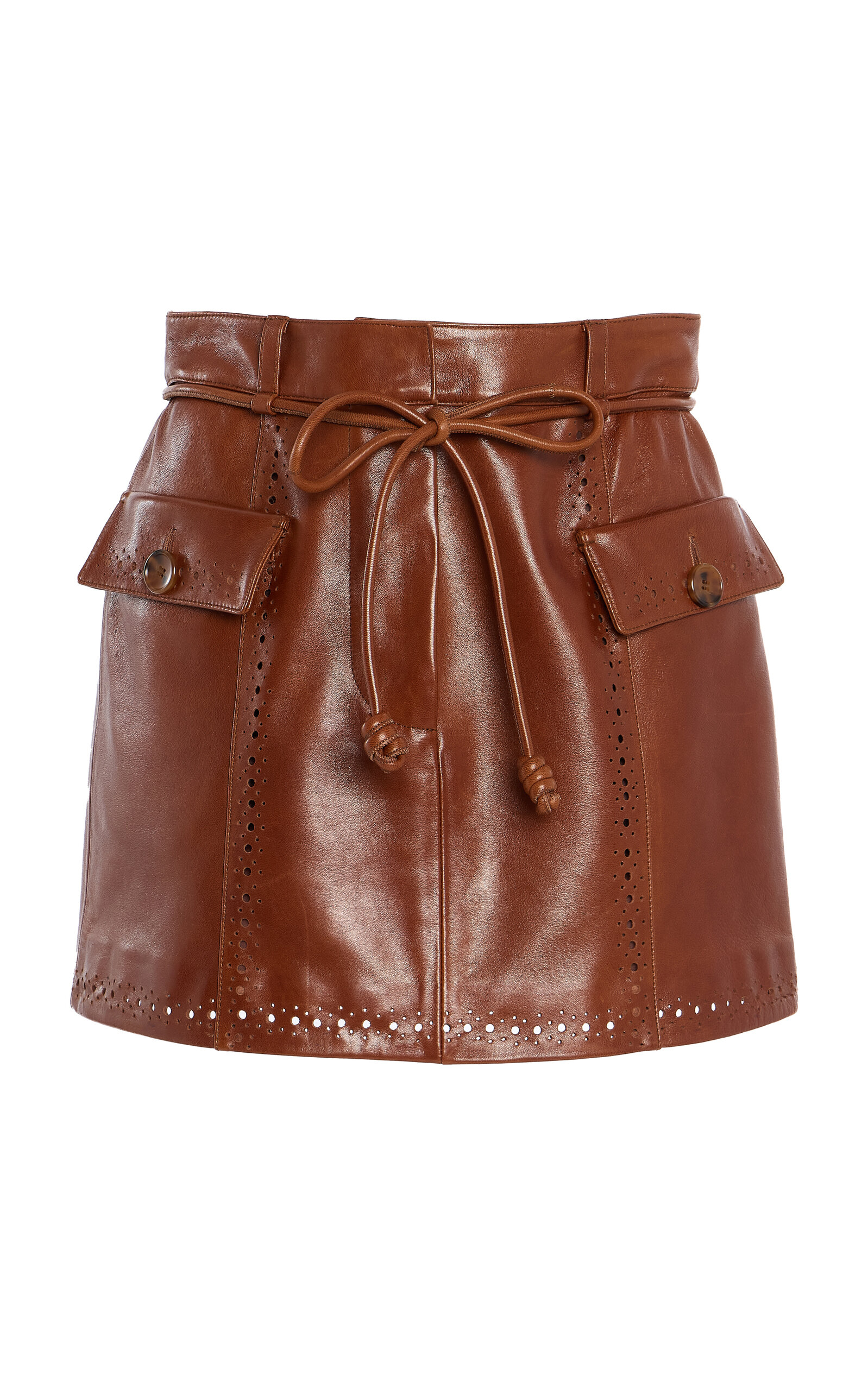 Ulla Johnson Luna Leather Mini Skirt In Brown
