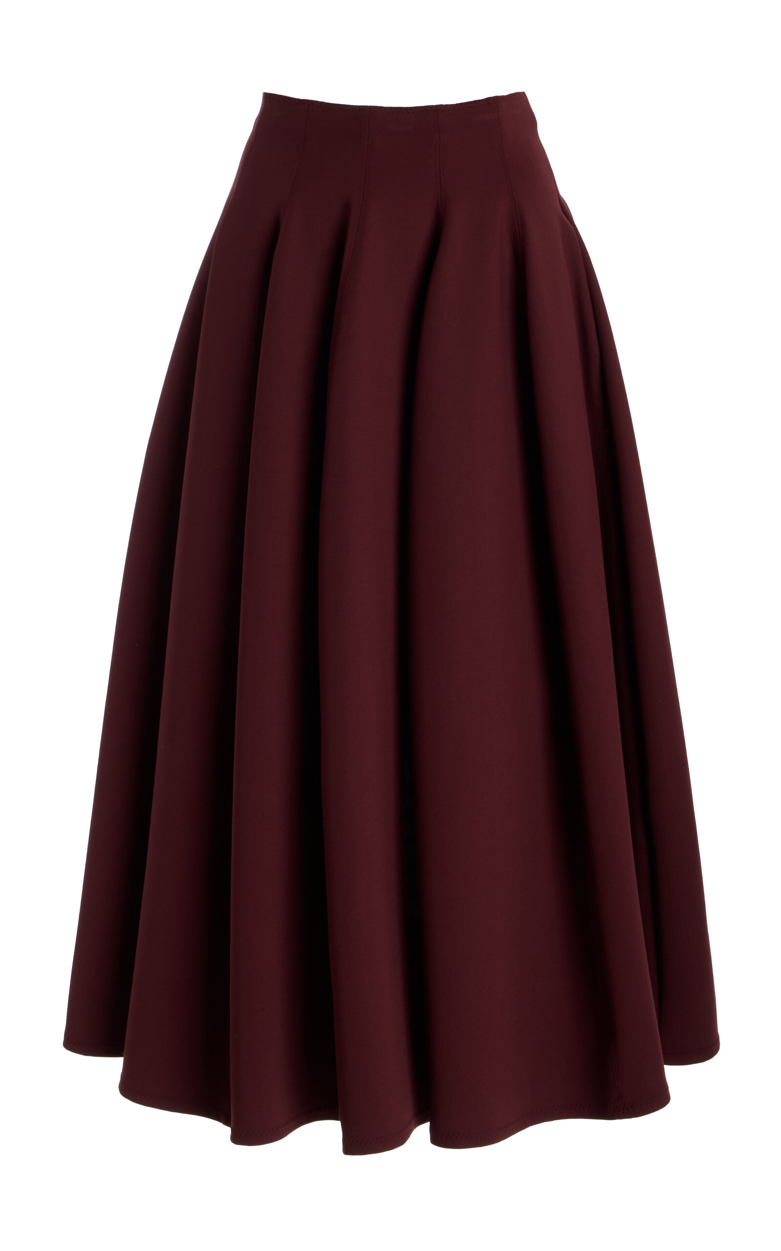 Ulla Johnson Rea High Waist Midi Skirt In Burgundy