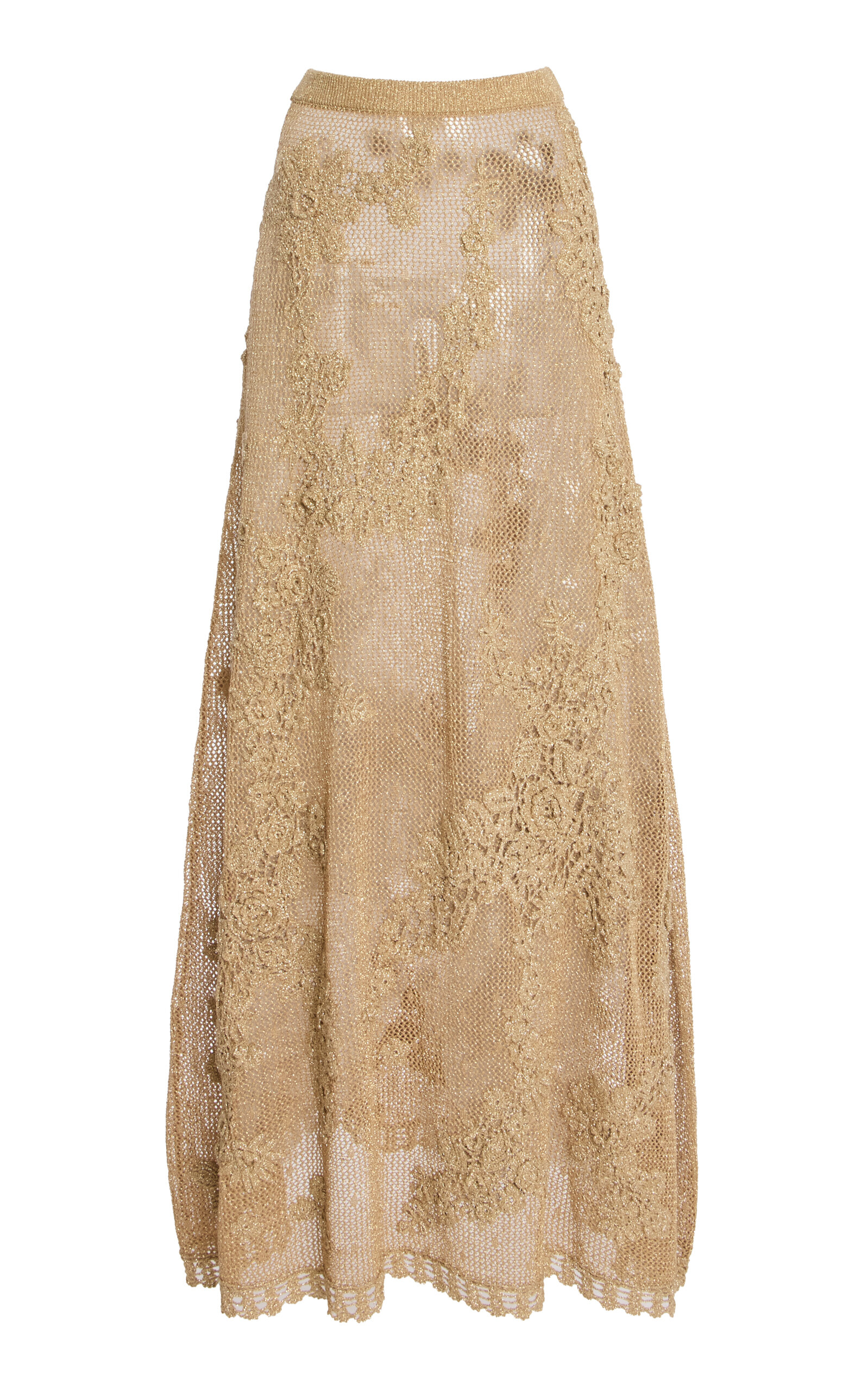 Ulla Johnson Aria Crochet Knit Skirt - Nude