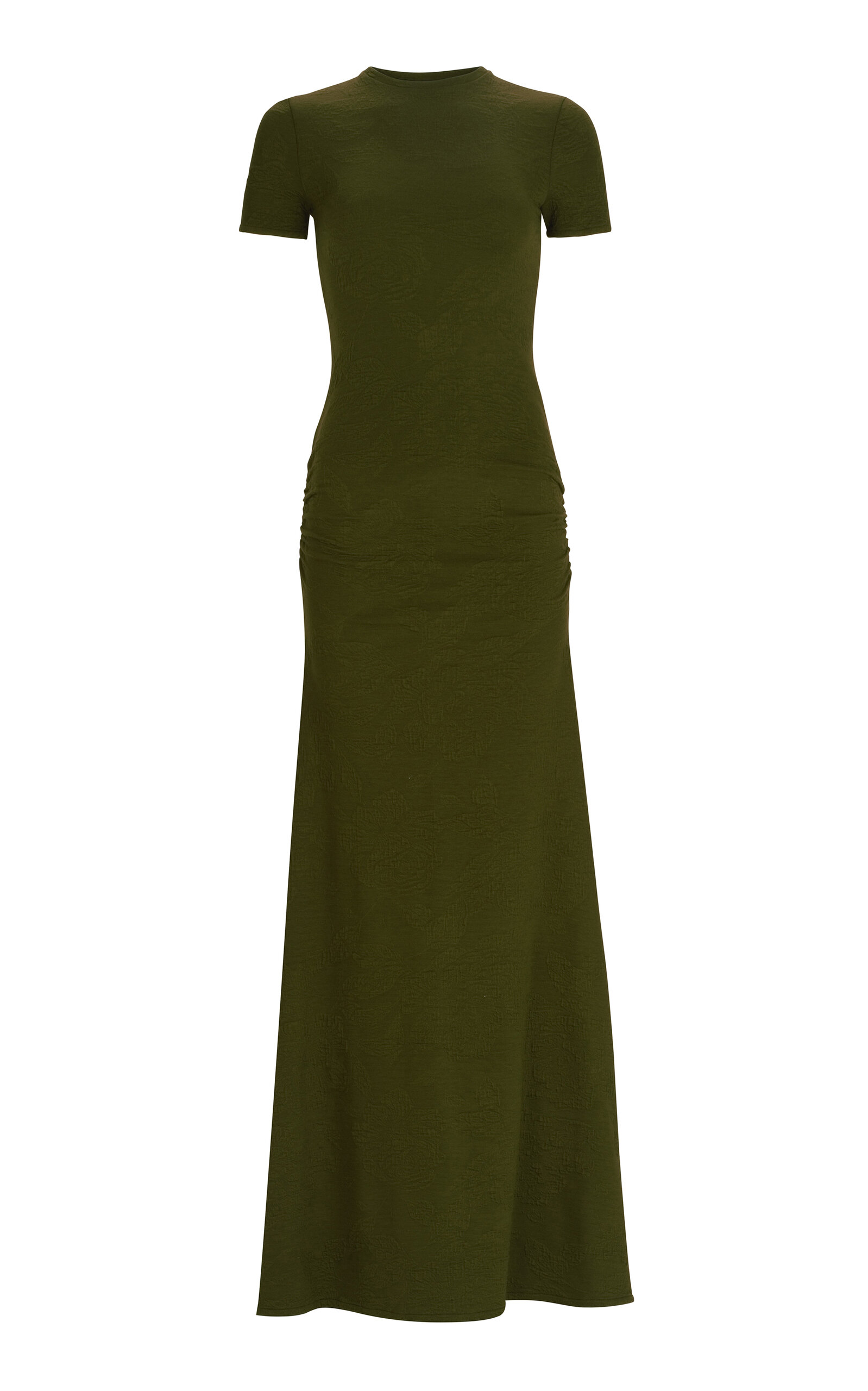 Silvia Tcherassi Cristal Short-sleeve Maxi Dress In Green