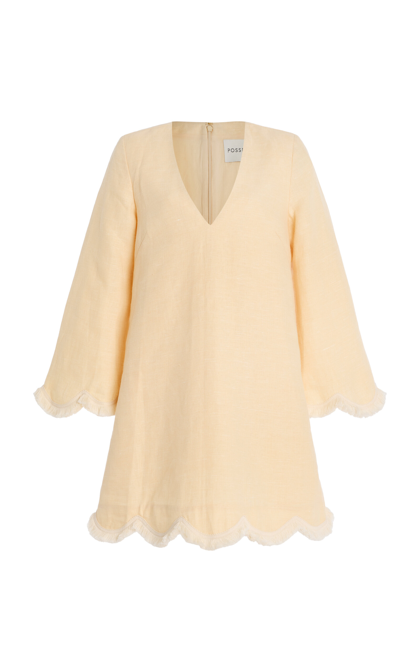 Essie Fringed Linen Mini Kaftan