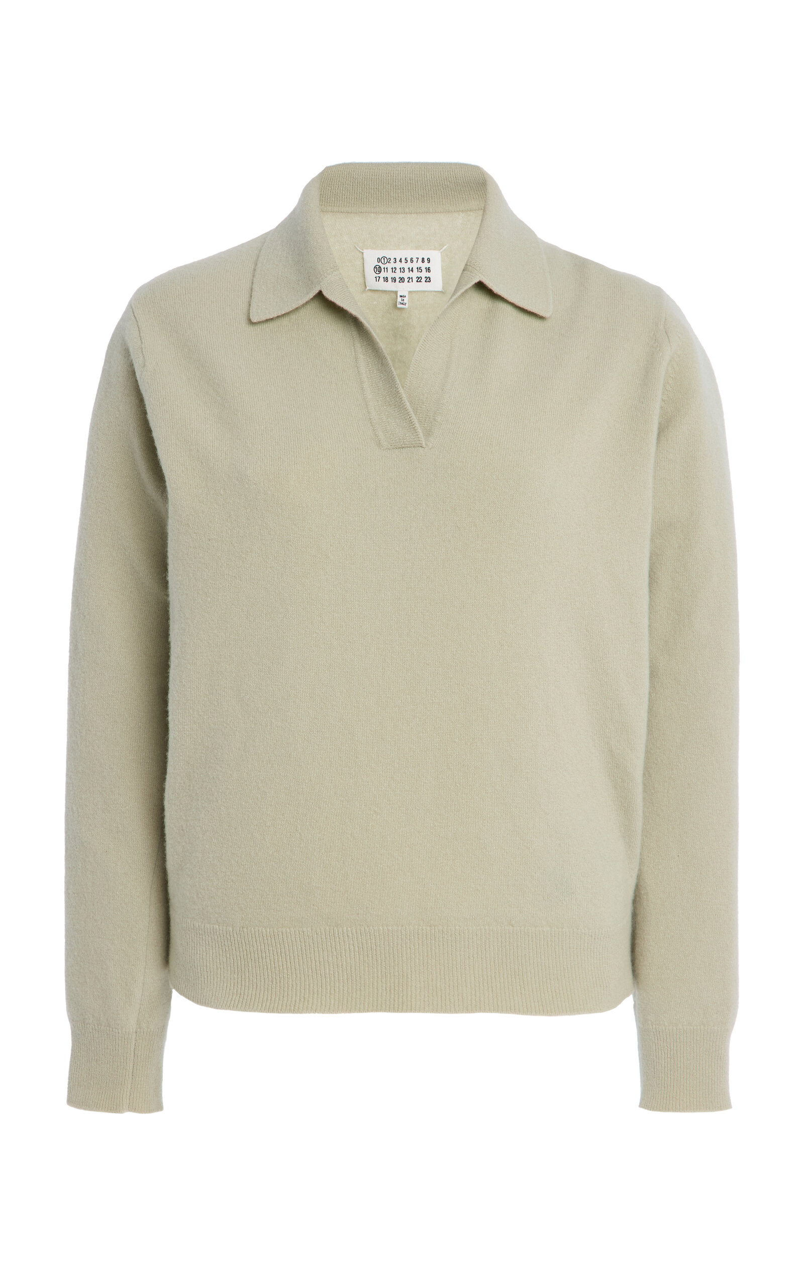 Maison Margiela Ribbed Long Sleeve Top In Green