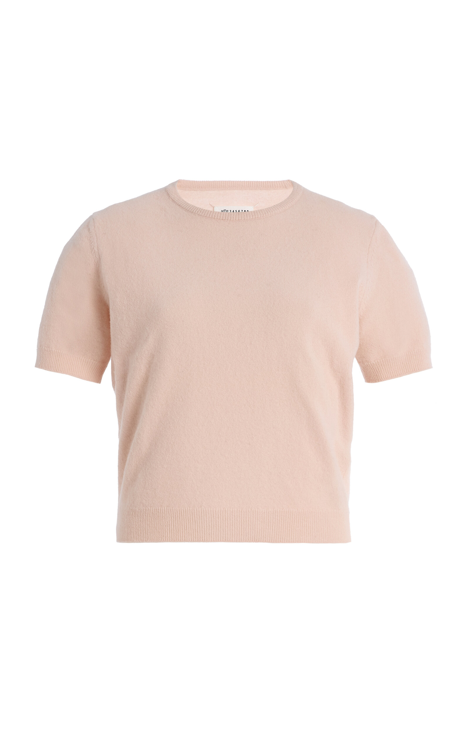 Maison Margiela Short Sleeve Crew Neck Top With Soft Texture In Pink