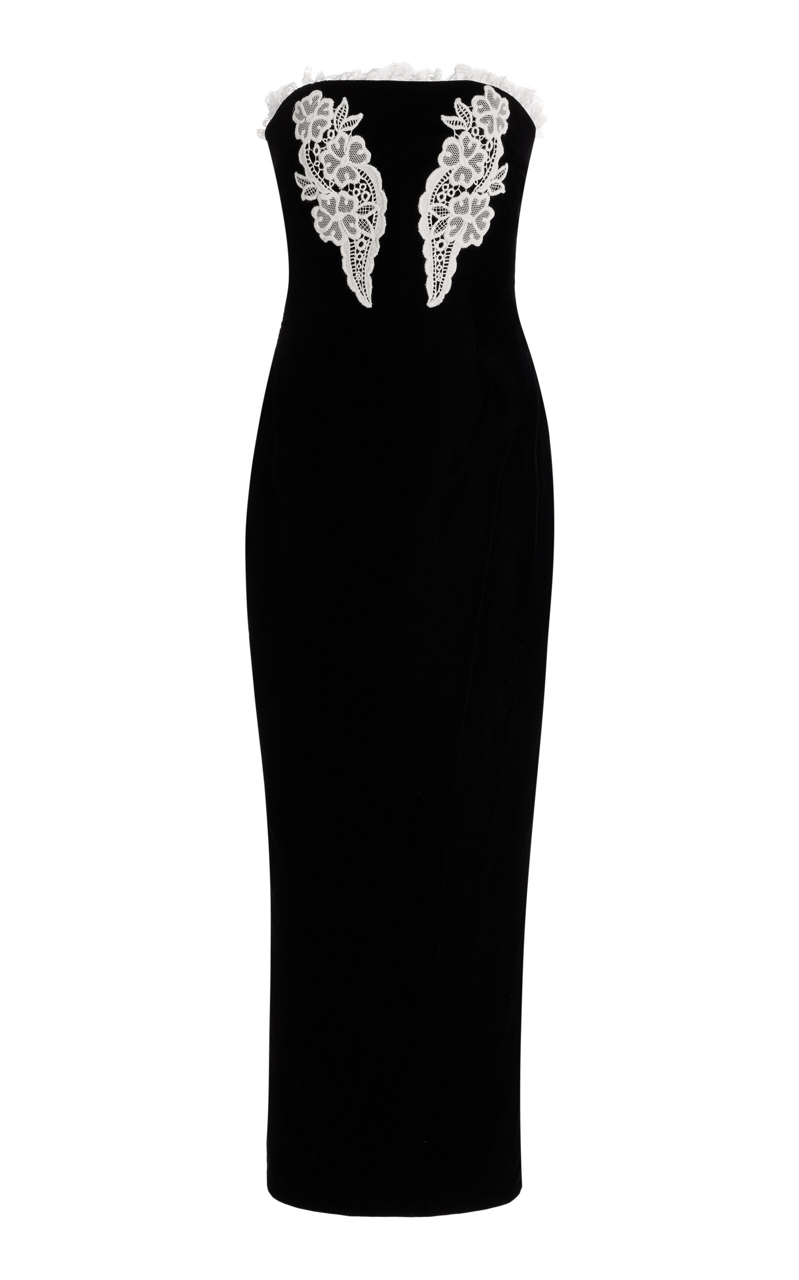 Rodarte Exclusive Floral-Appliquéd Velvet Maxi Dress