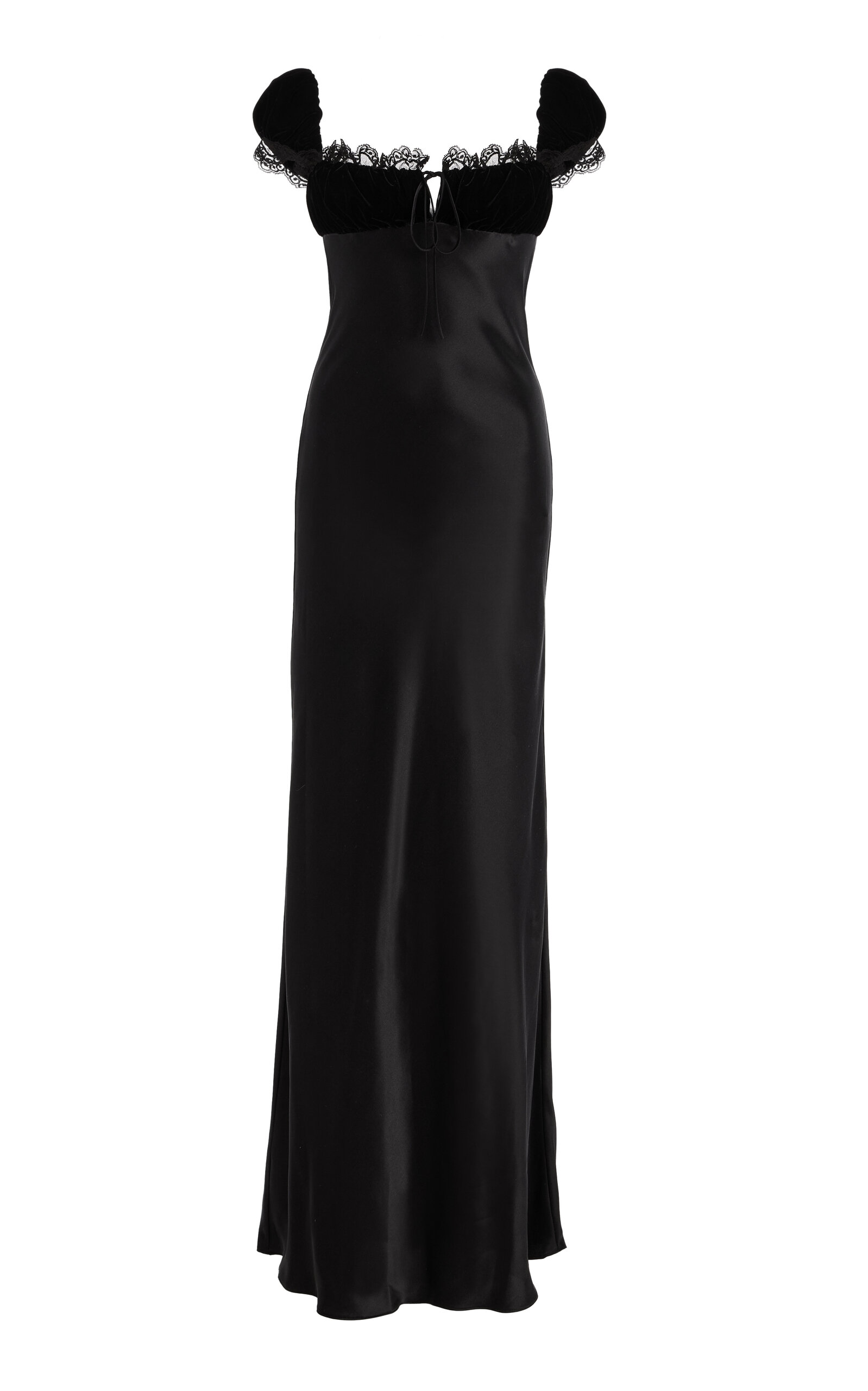 Rodarte Gathered Velvet and Silk-Satin Gown