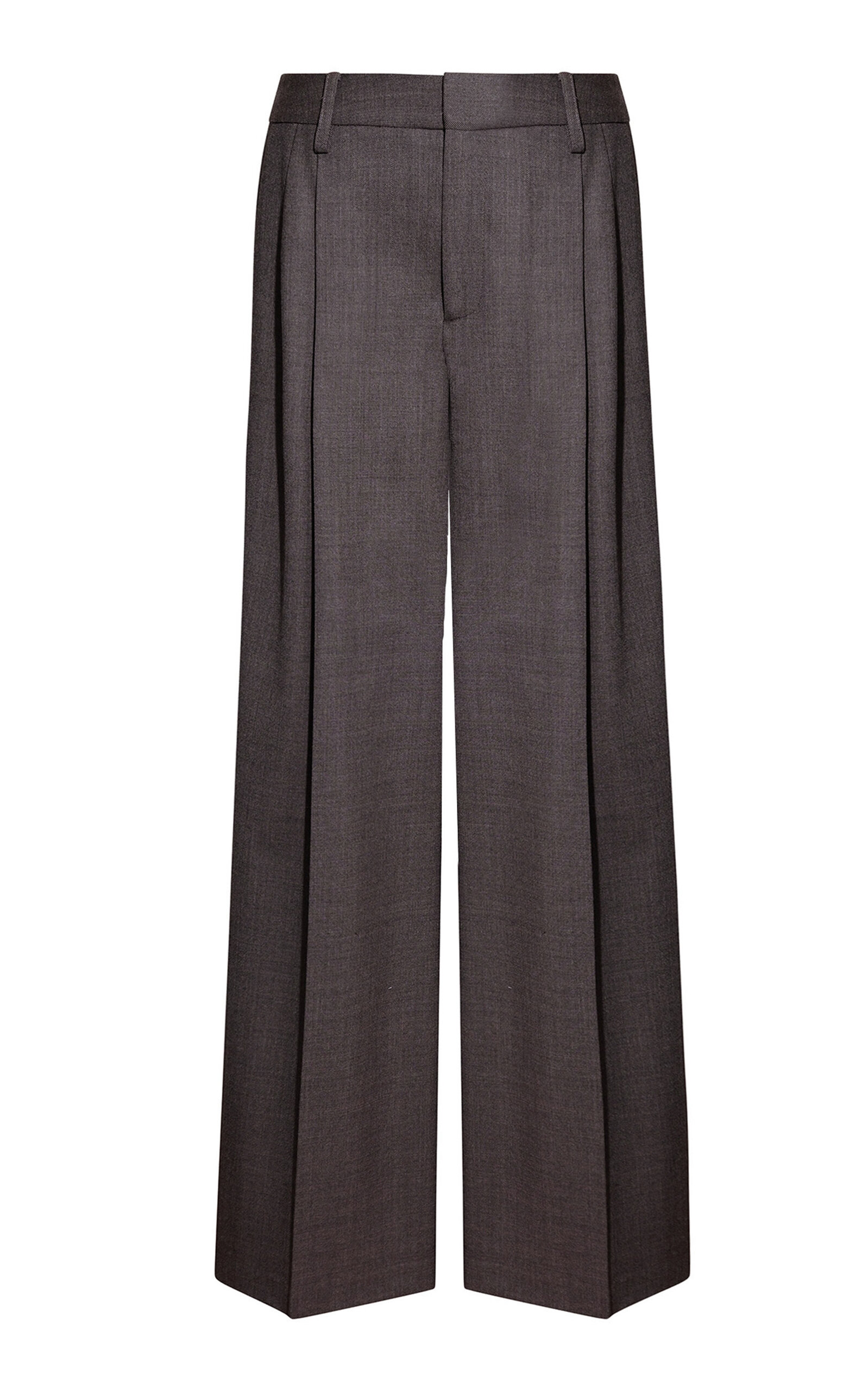Kallmeyer Roxana Low-rise Wool Blend Trousers In Brown