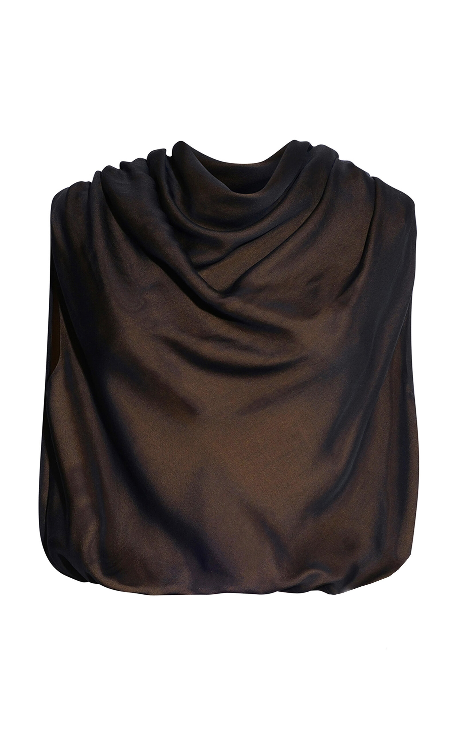 Kallmeyer Naia Draped Silk Top In Black