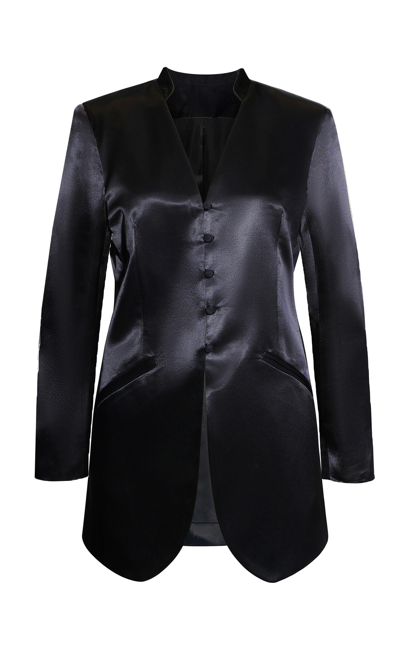 KALLMEYER Ona Satin Collarless Blazer