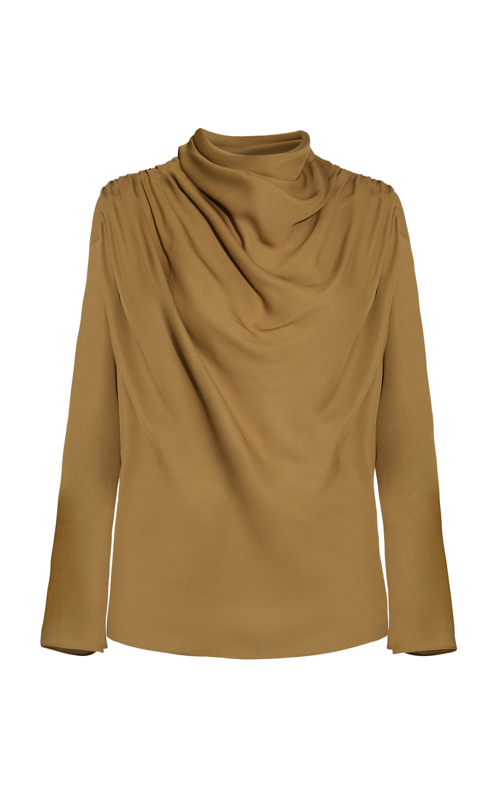 KALLMEYER Tabitha Draped Silk Top - Gold - Women's Clothing