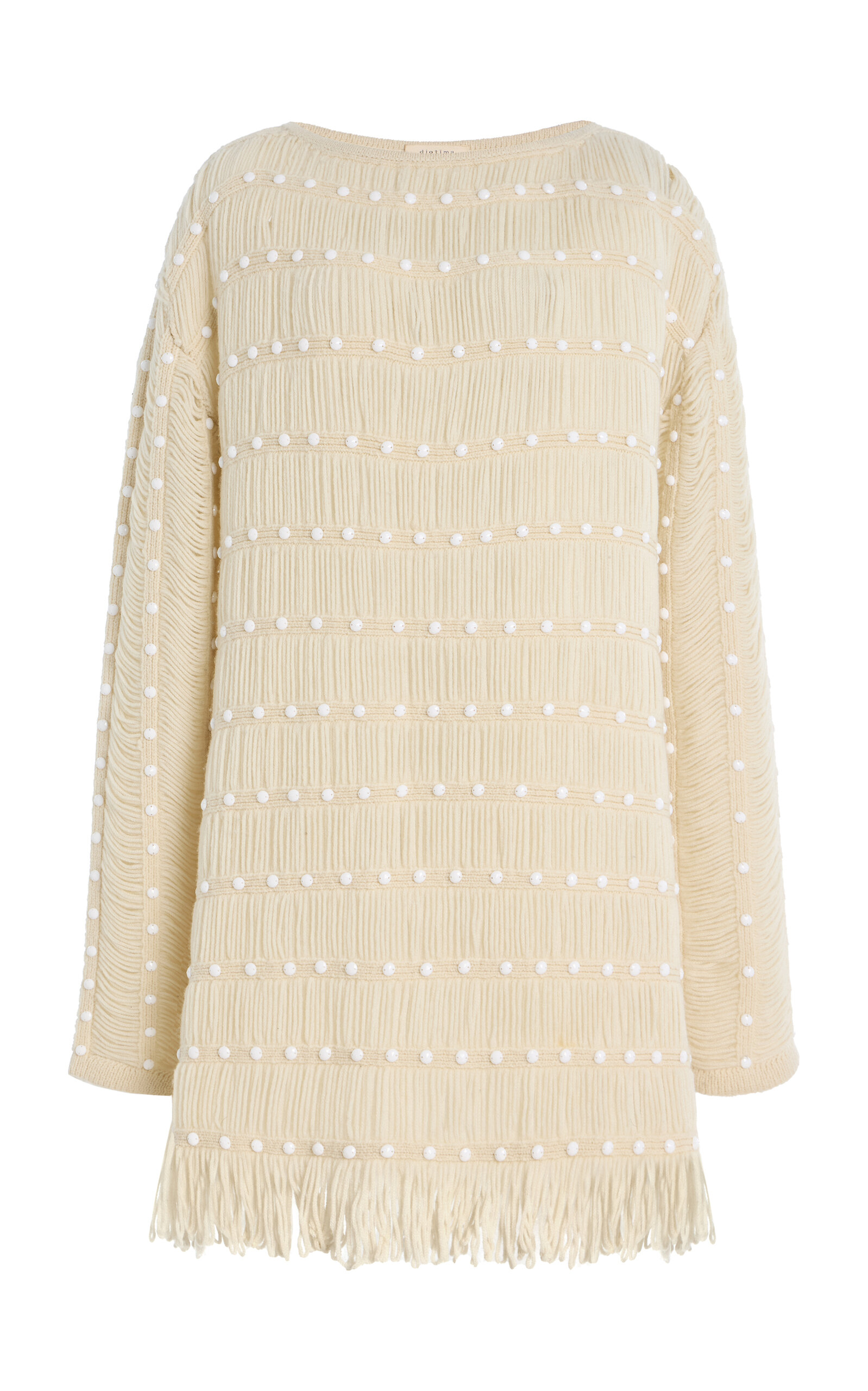 Diotima Notte Embellished Merino Wool-Blend Mini Dress