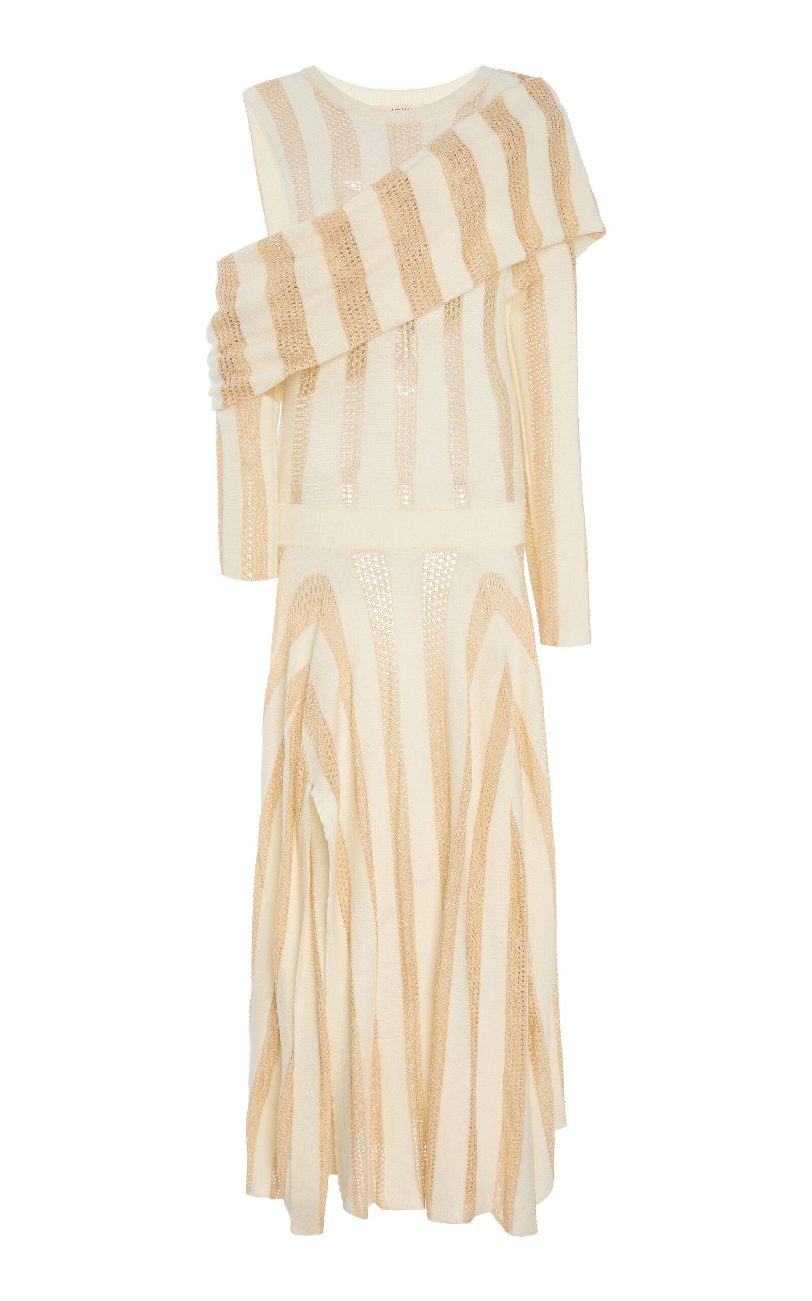 Shrug Draped Wool-Blend Maxi Dress