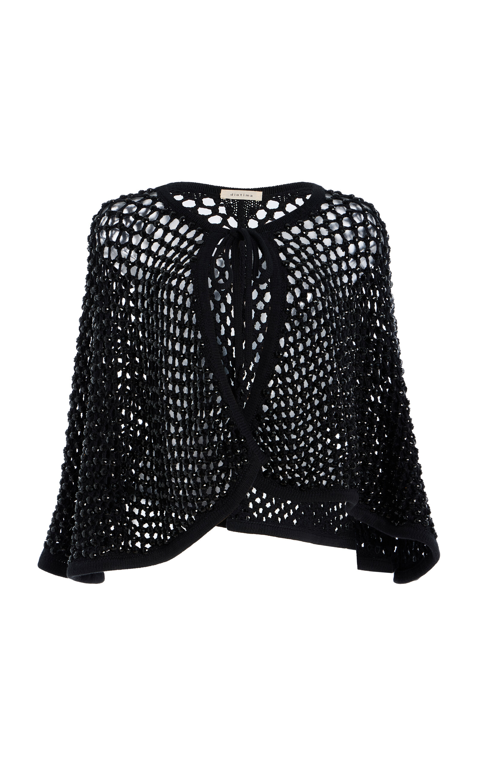Diotima Crystal-embellished Knit Capelet In Black