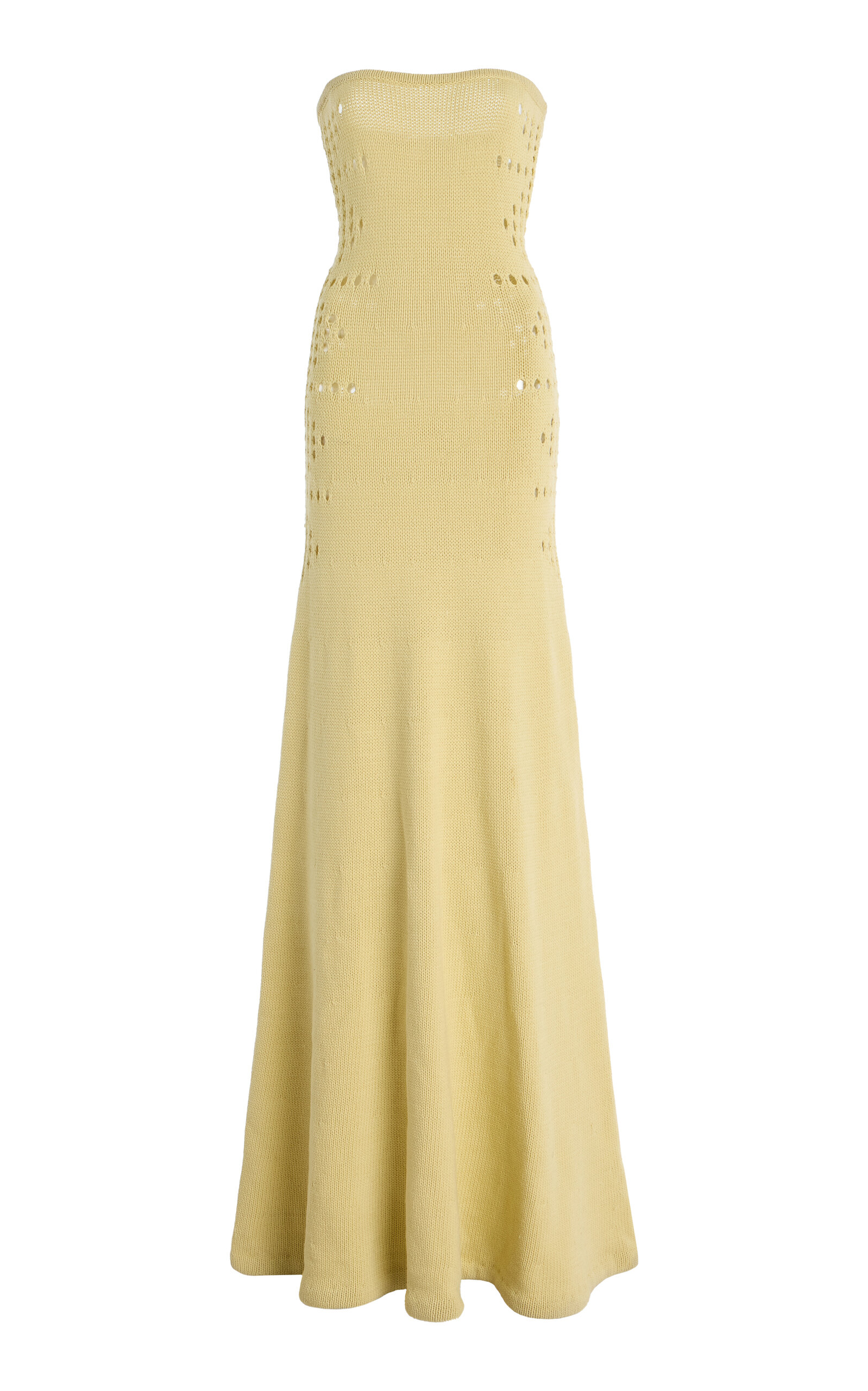 Diotima Mavis Cutout Spesso Knit Maxi Dress In Yellow