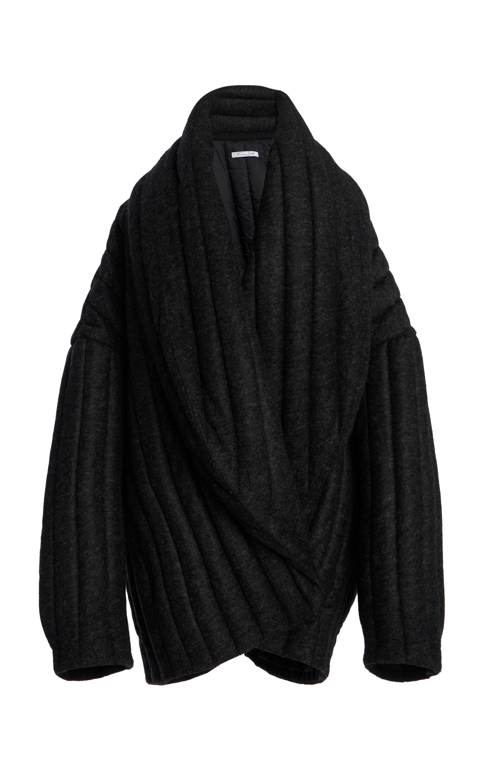 Laquan Smith Oversized Shawl Jacket In Dark Grey