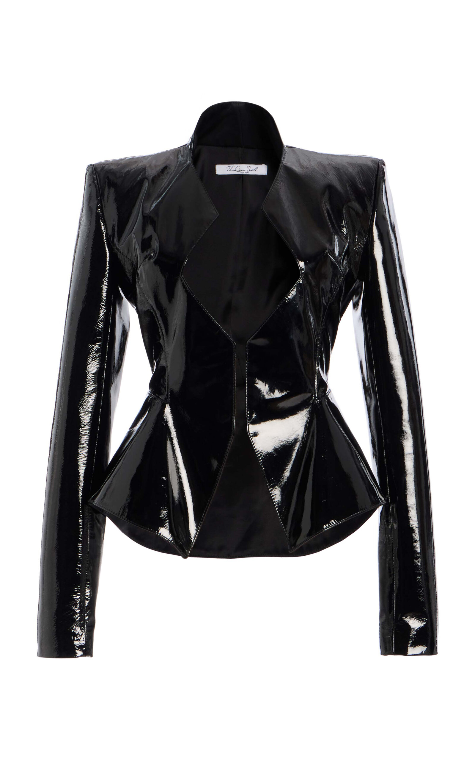 LaQuan Smith Tailored Cutout Leather Jacket