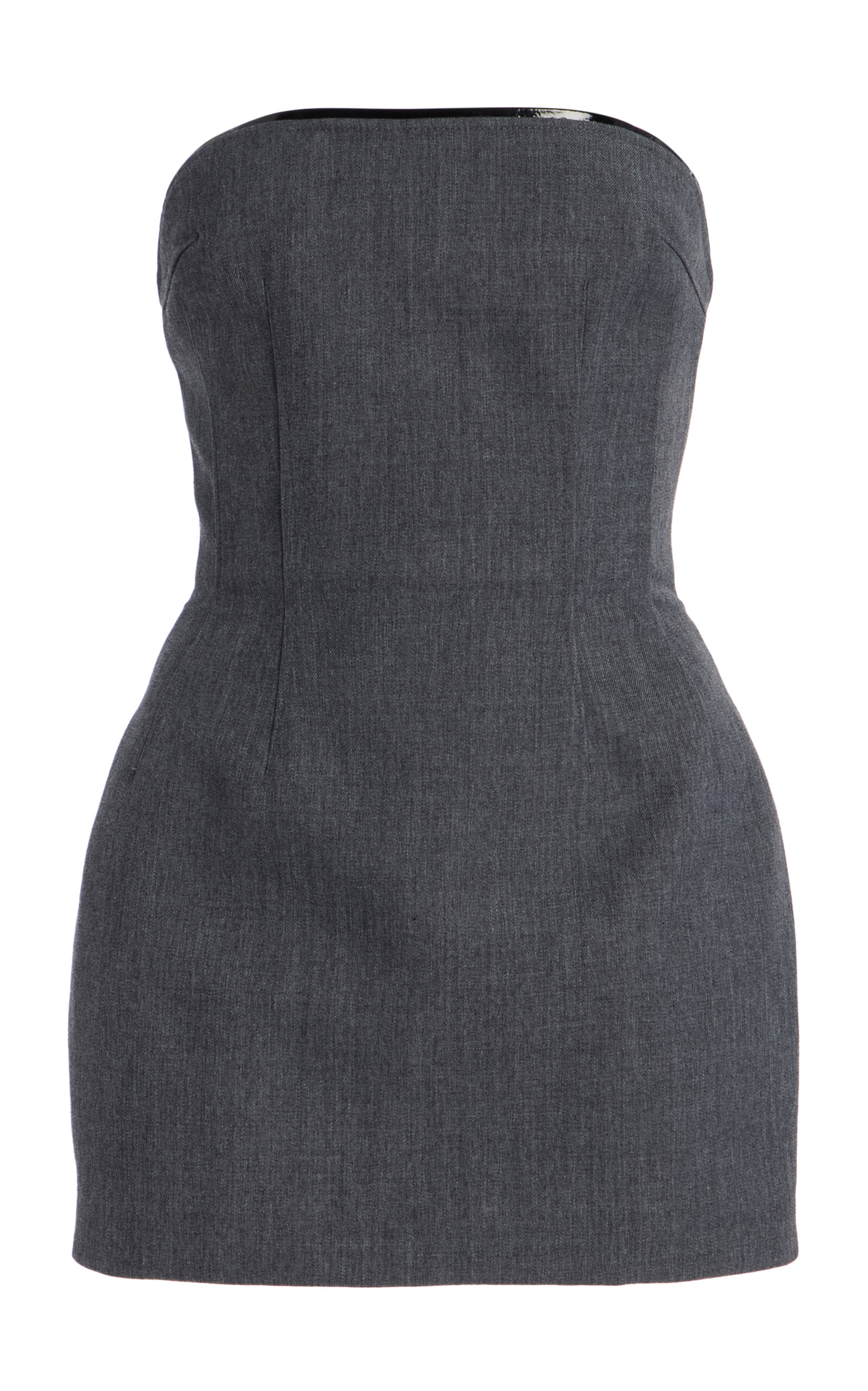 LaQuan Smith Strapless Wool-Blend Mini Dress