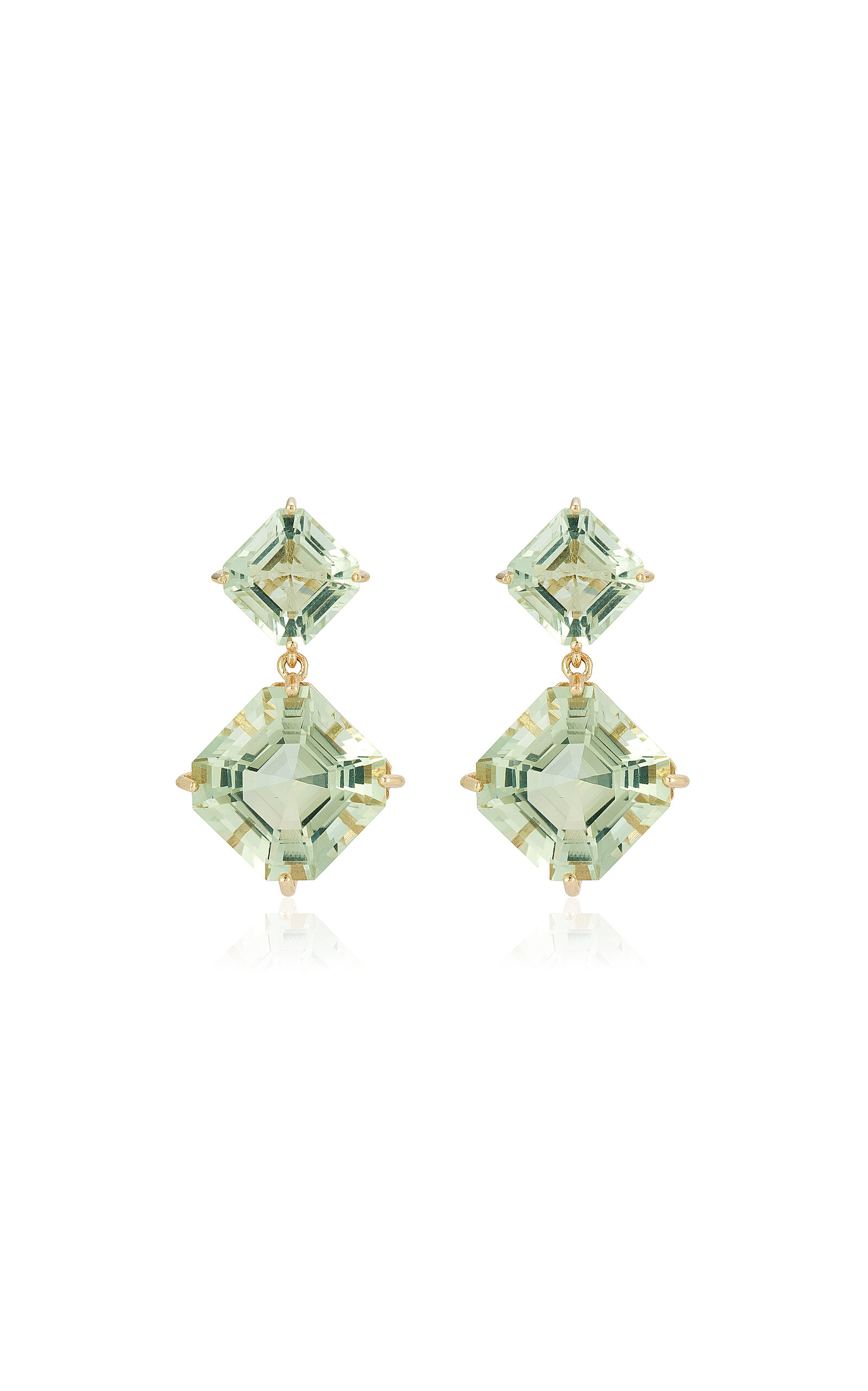 Mateo 14k Gold Green Amethyst Drop Earrings In Green