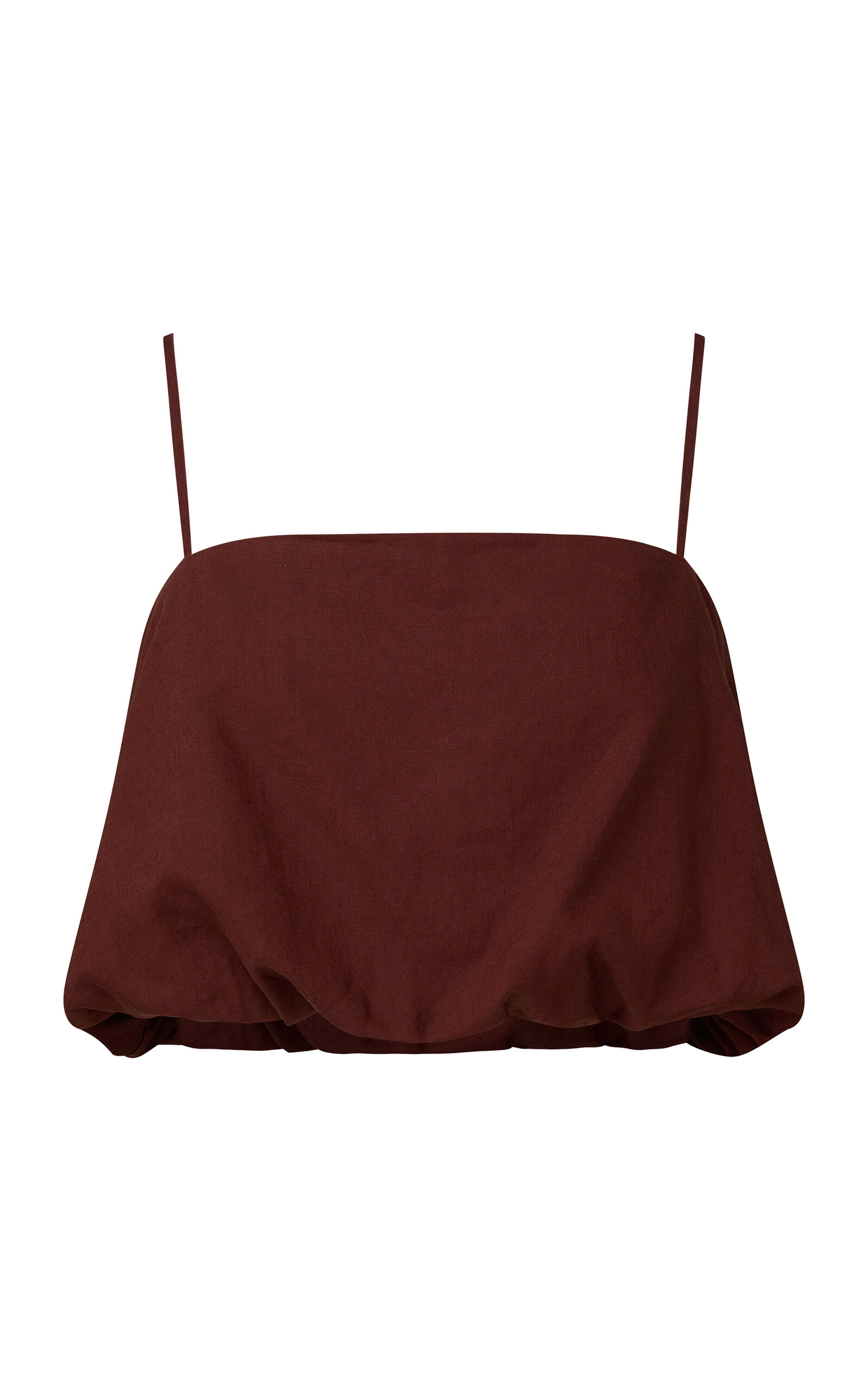 Shop Onia Air Linen Cropped Top In Brown