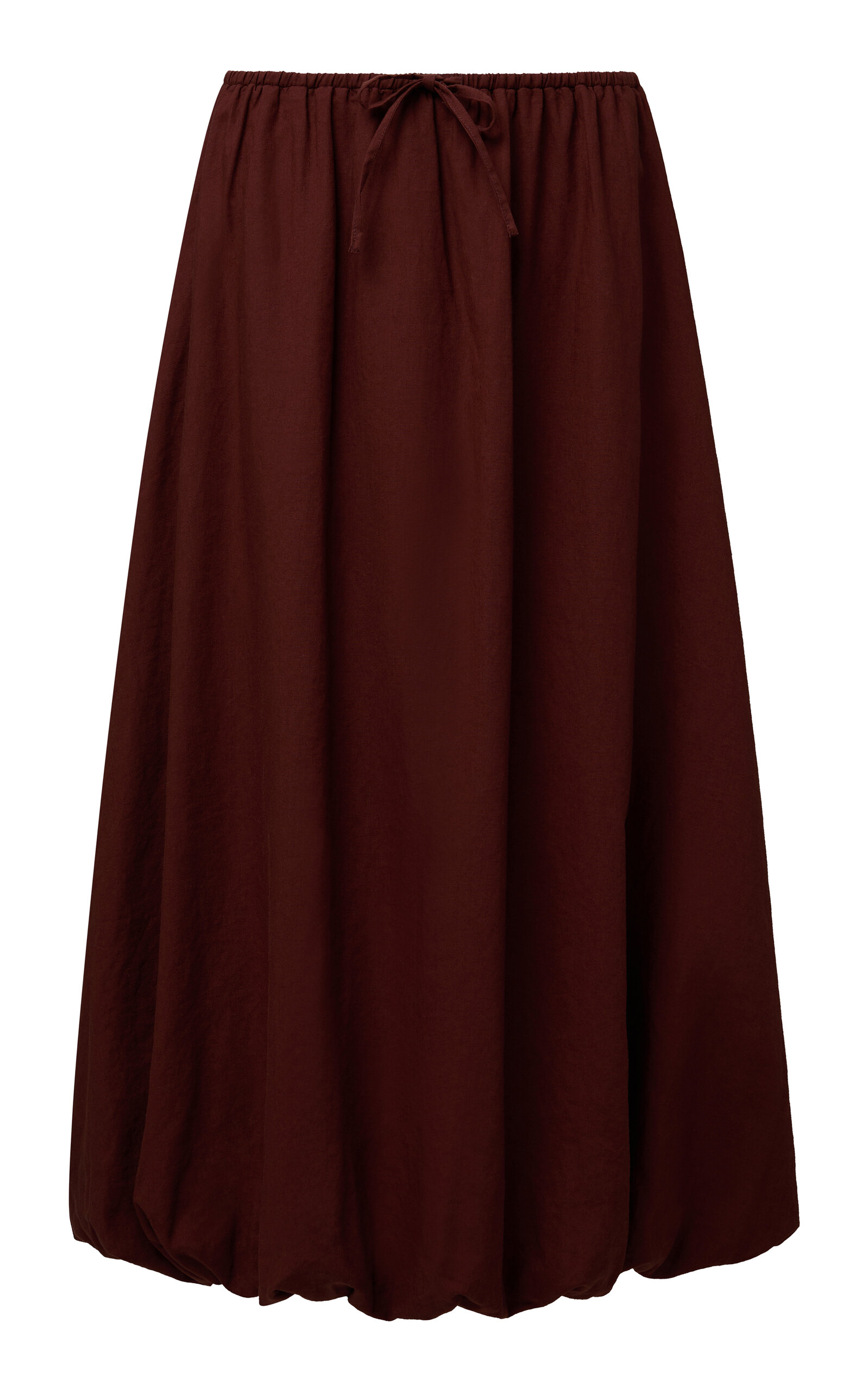 Onia Air Linen Bubble Maxi Skirt In Brown