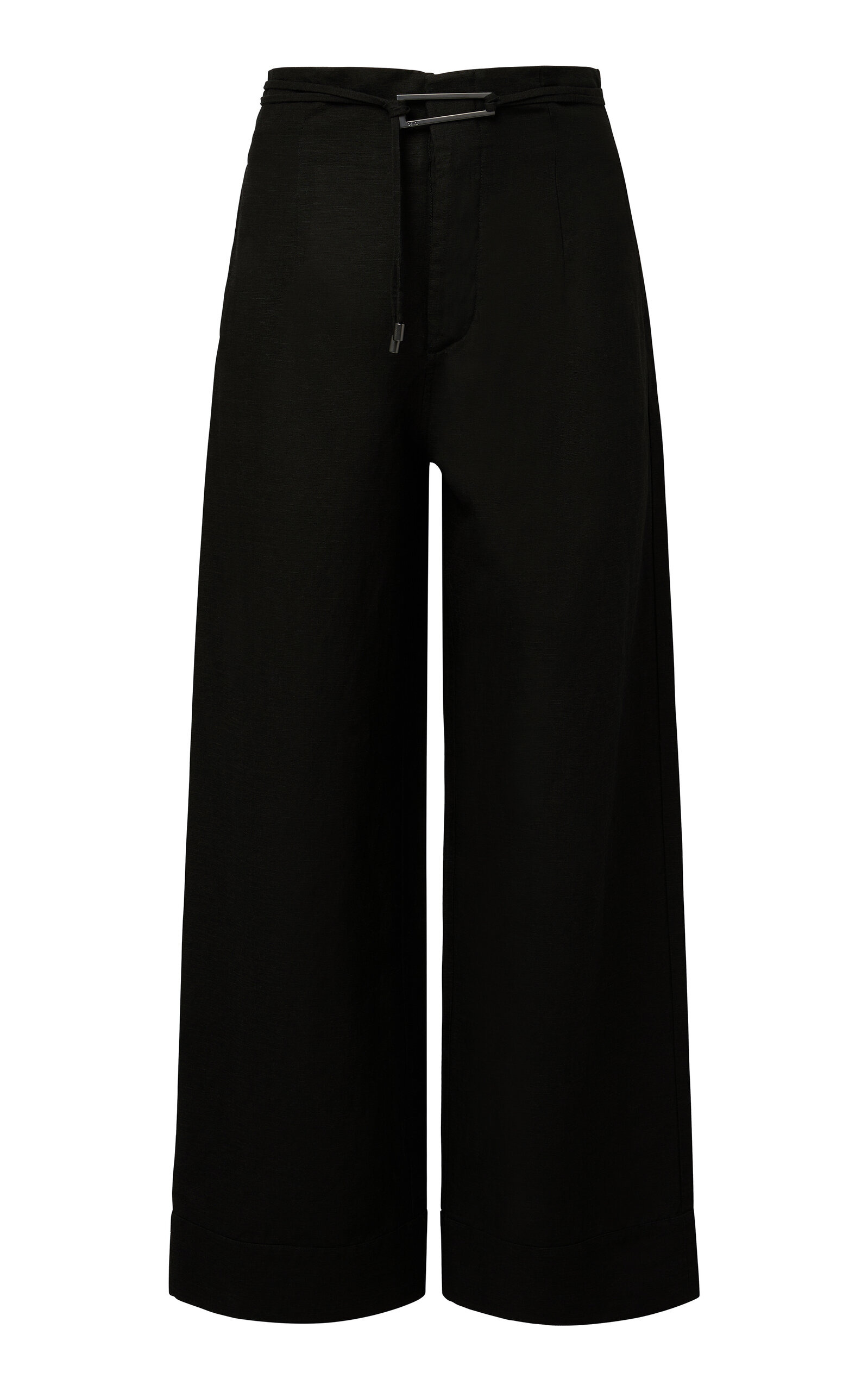 Shop Onia Air Linen Paperbag Pants In Black