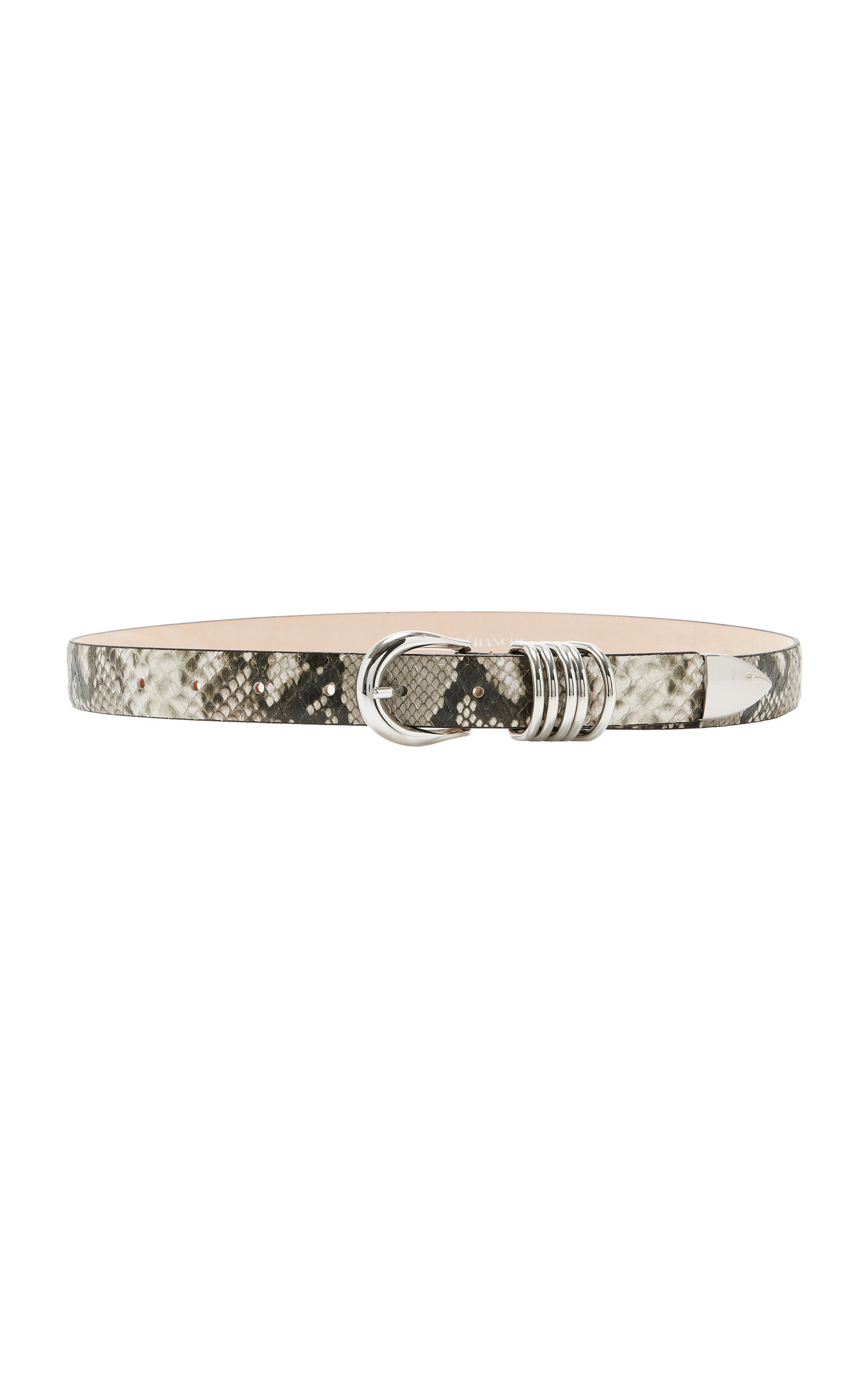 Dehanche Hollyhock Snake-effect Leather Belt In Green
