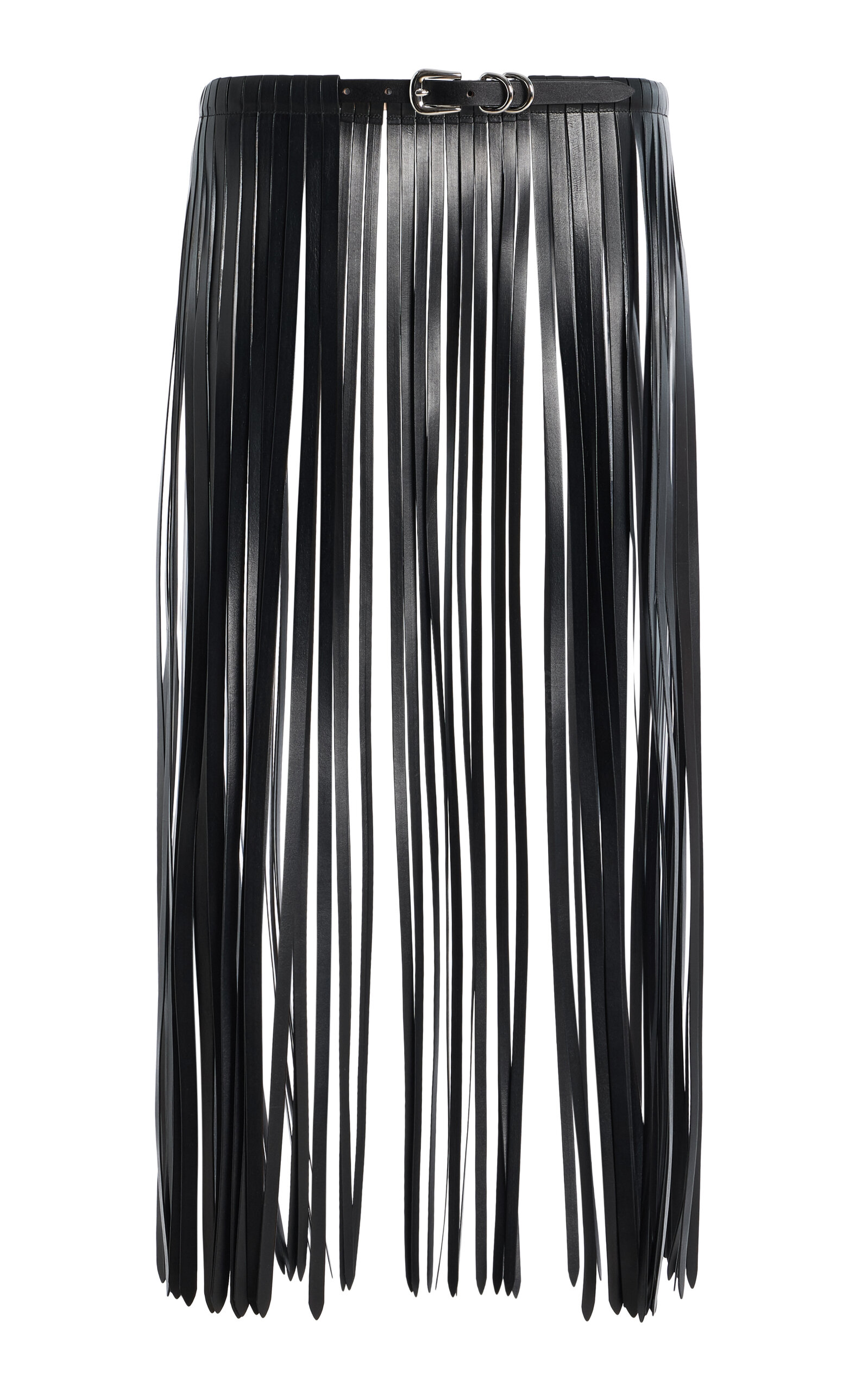 Dehanche Fringe Leather Belt In Black