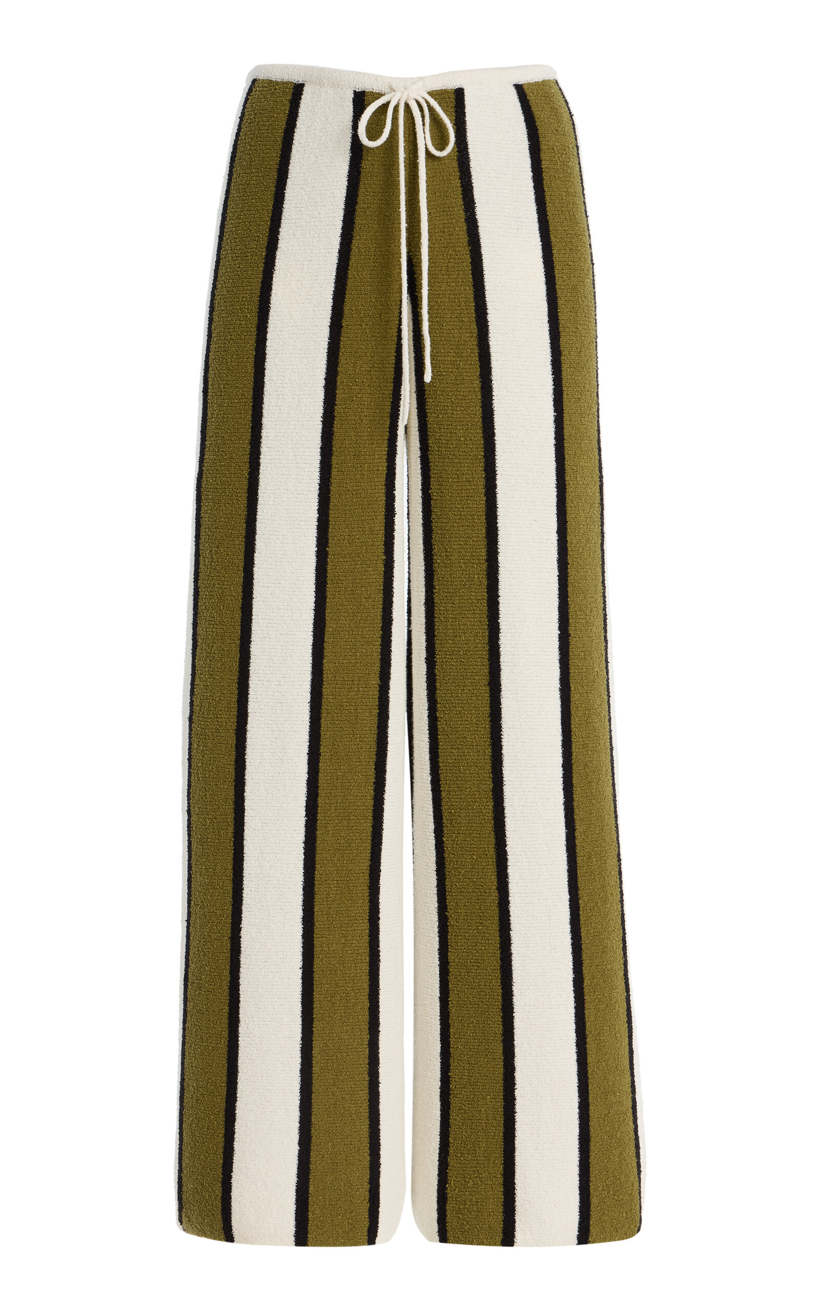 Zulu & Zephyr Striped Cotton-blend Textured-knit Pants In Multi