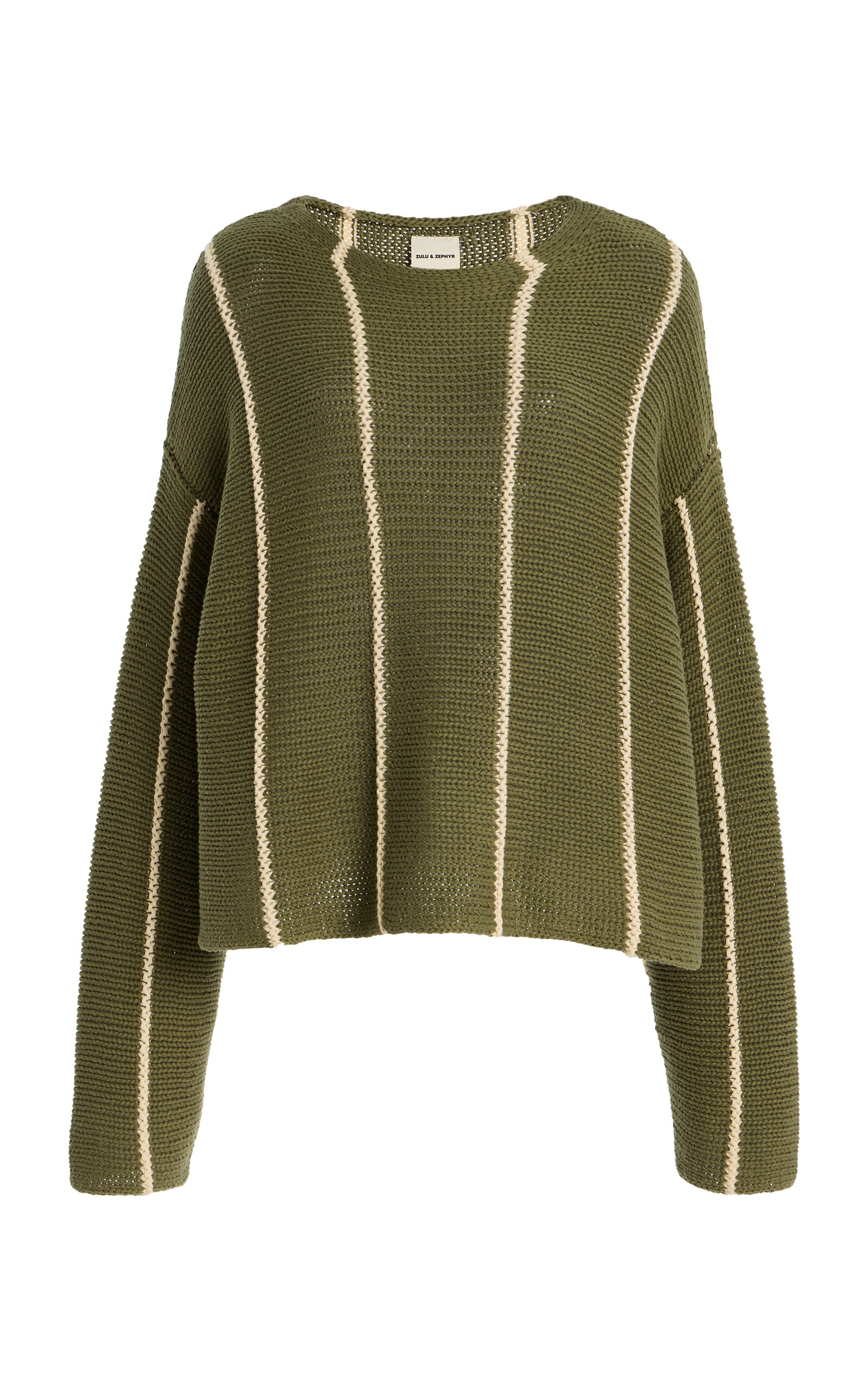 Zulu & Zephyr Exclusive Knit Cotton Sweater In Green