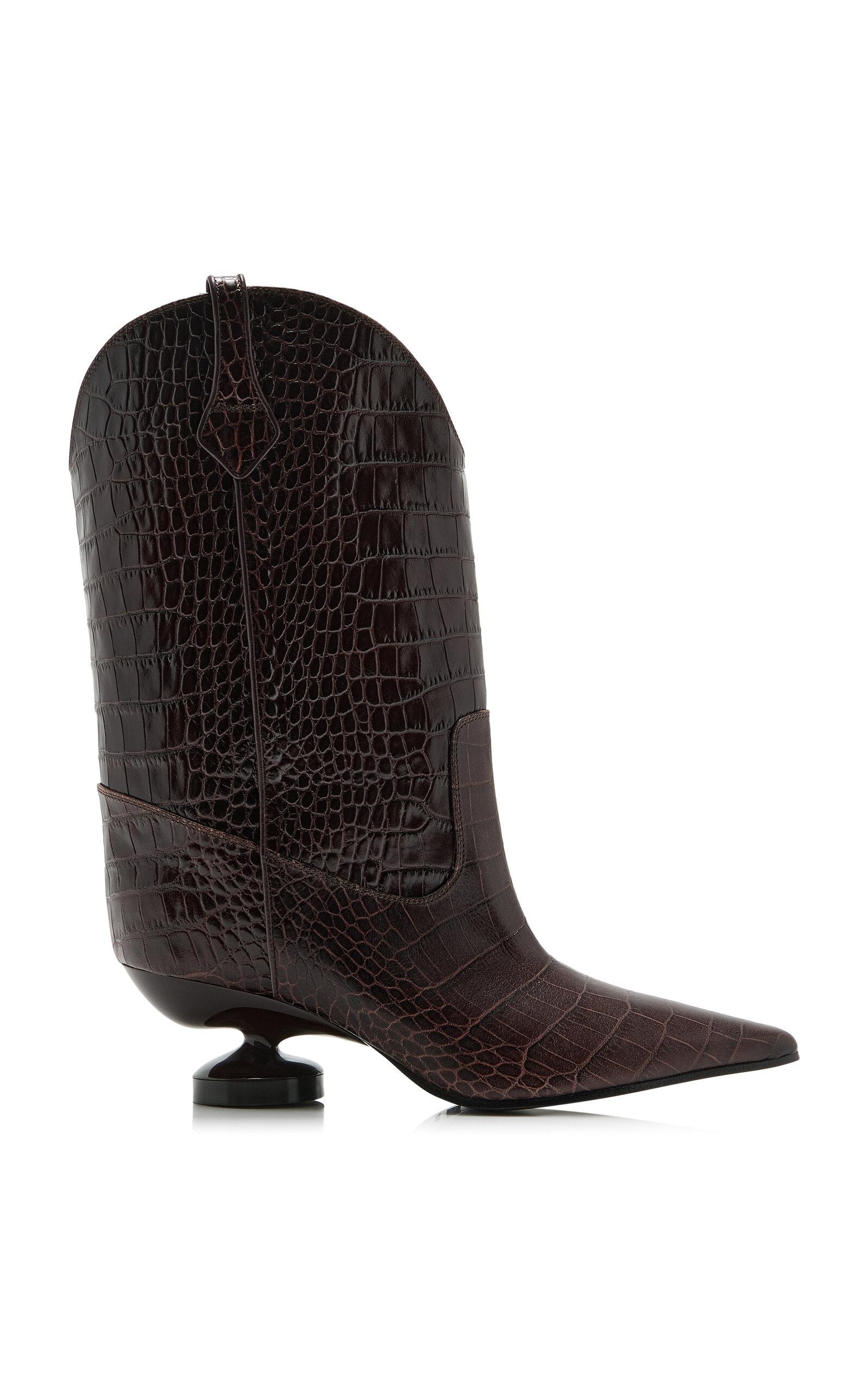 Lucasheva Exclusive Maria Snake-effect Leather Boots In Brown