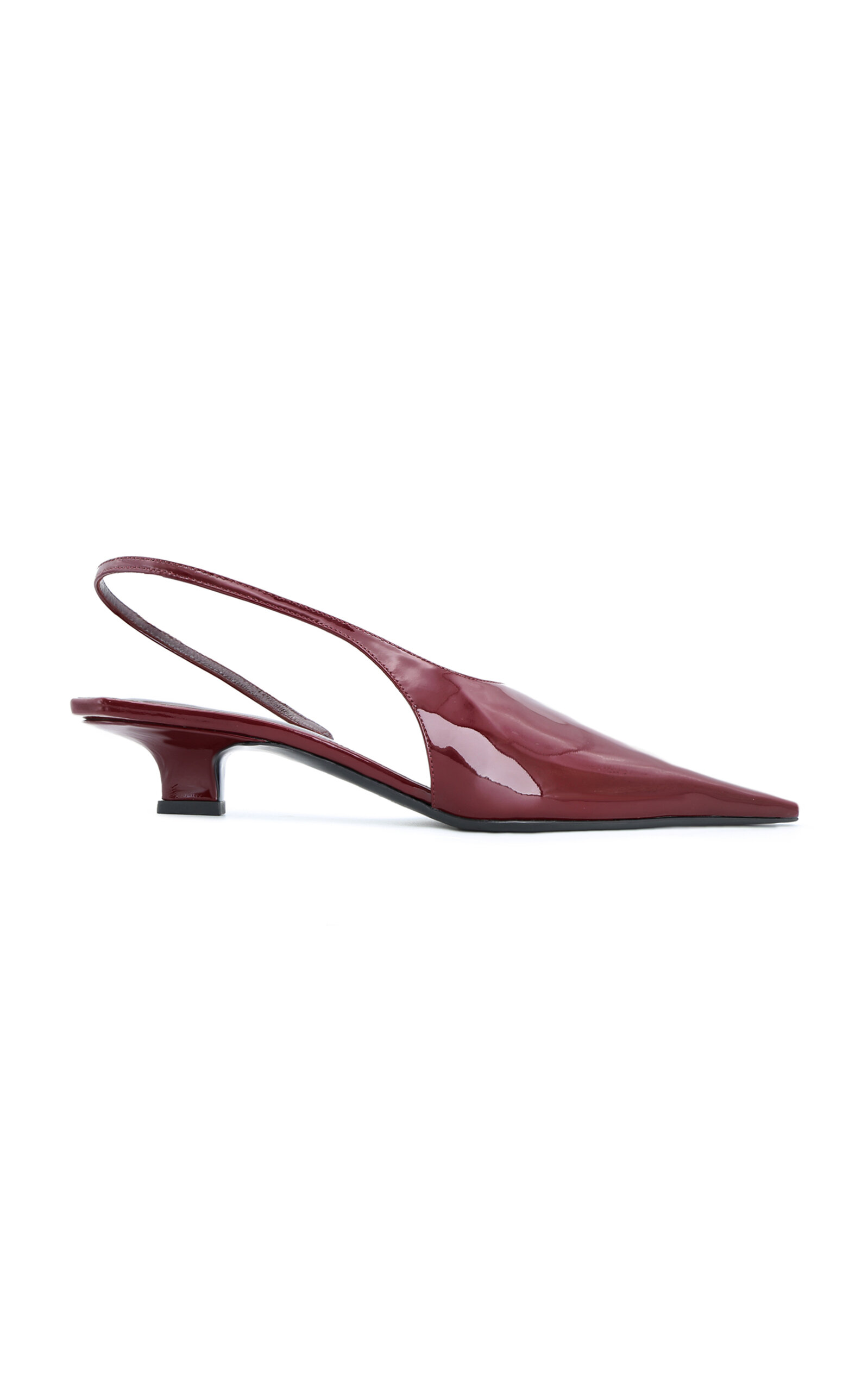 Lucasheva Aurora Patent Leather Slingback Pumps In Burgundy