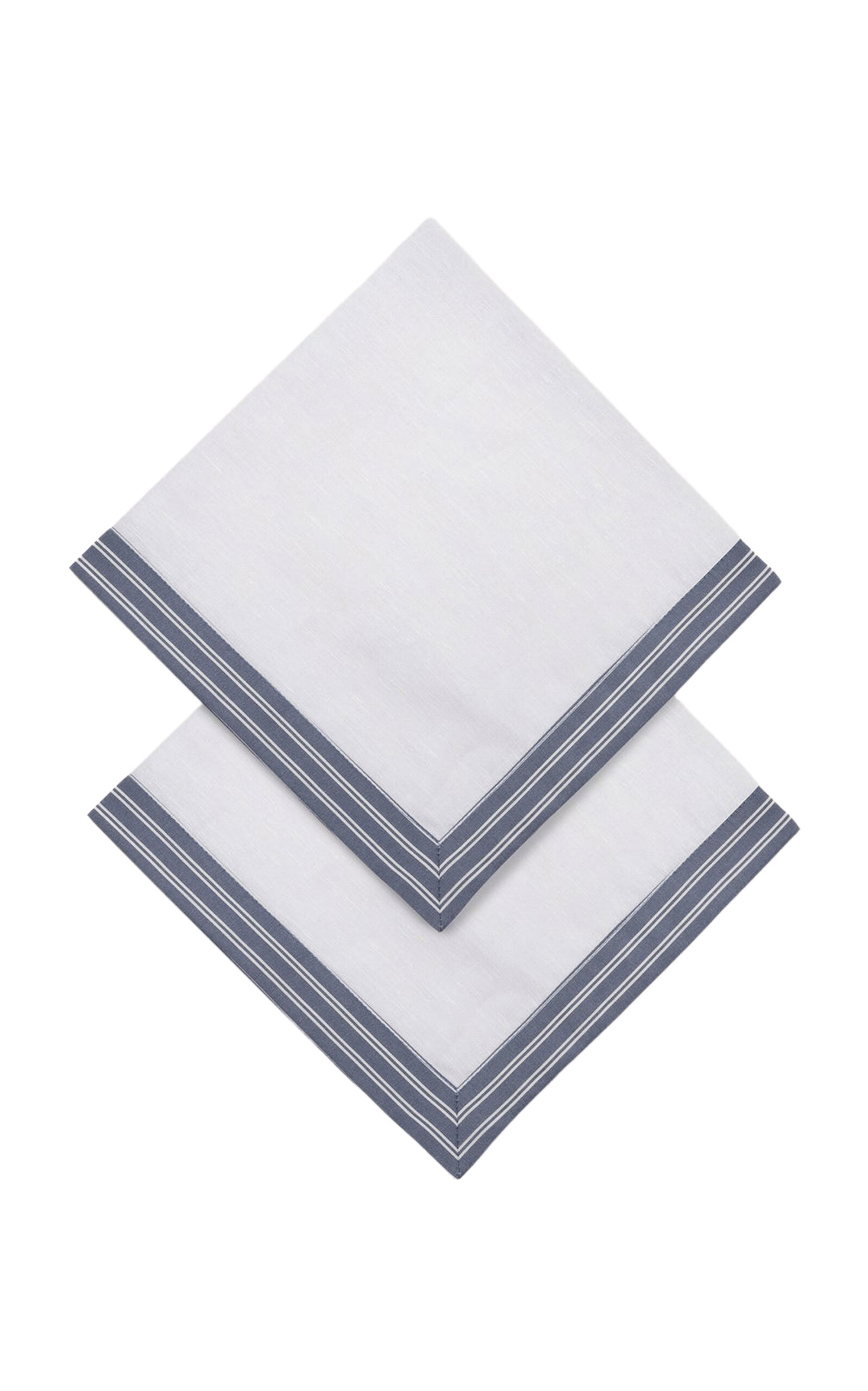 Gohar World Set-of-Two Cotton-Linen Dinner Napkins - Blue