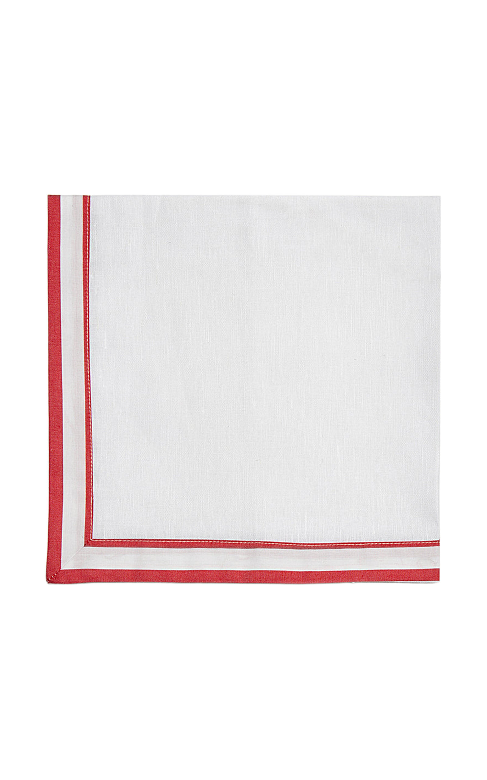 Gohar World Set-of-Two Striped Cotton-Linen Dinner Napkins - Red