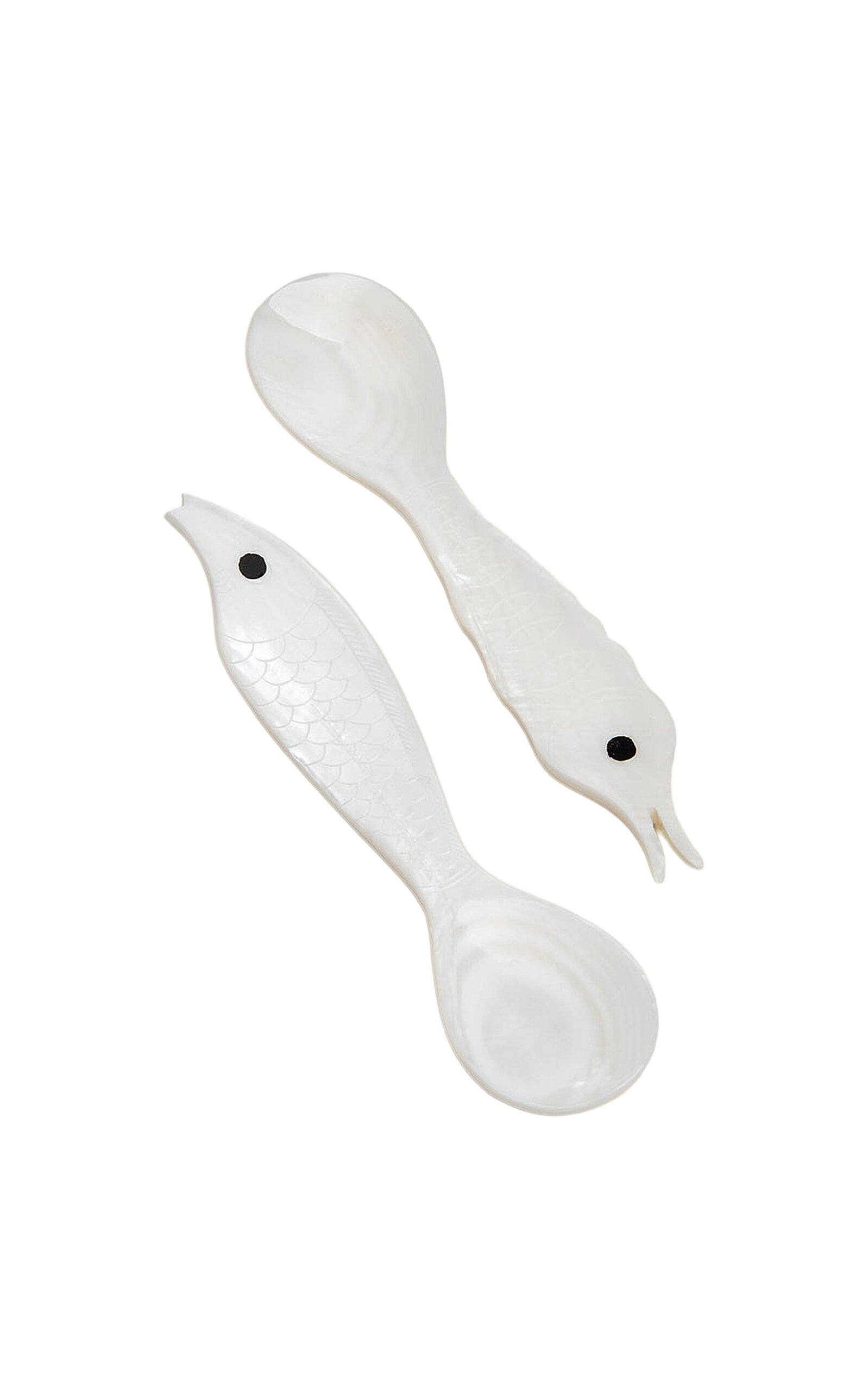 Gohar World Set-of-Two Sea Creatures Mother-of-Pearl Spoons - White
