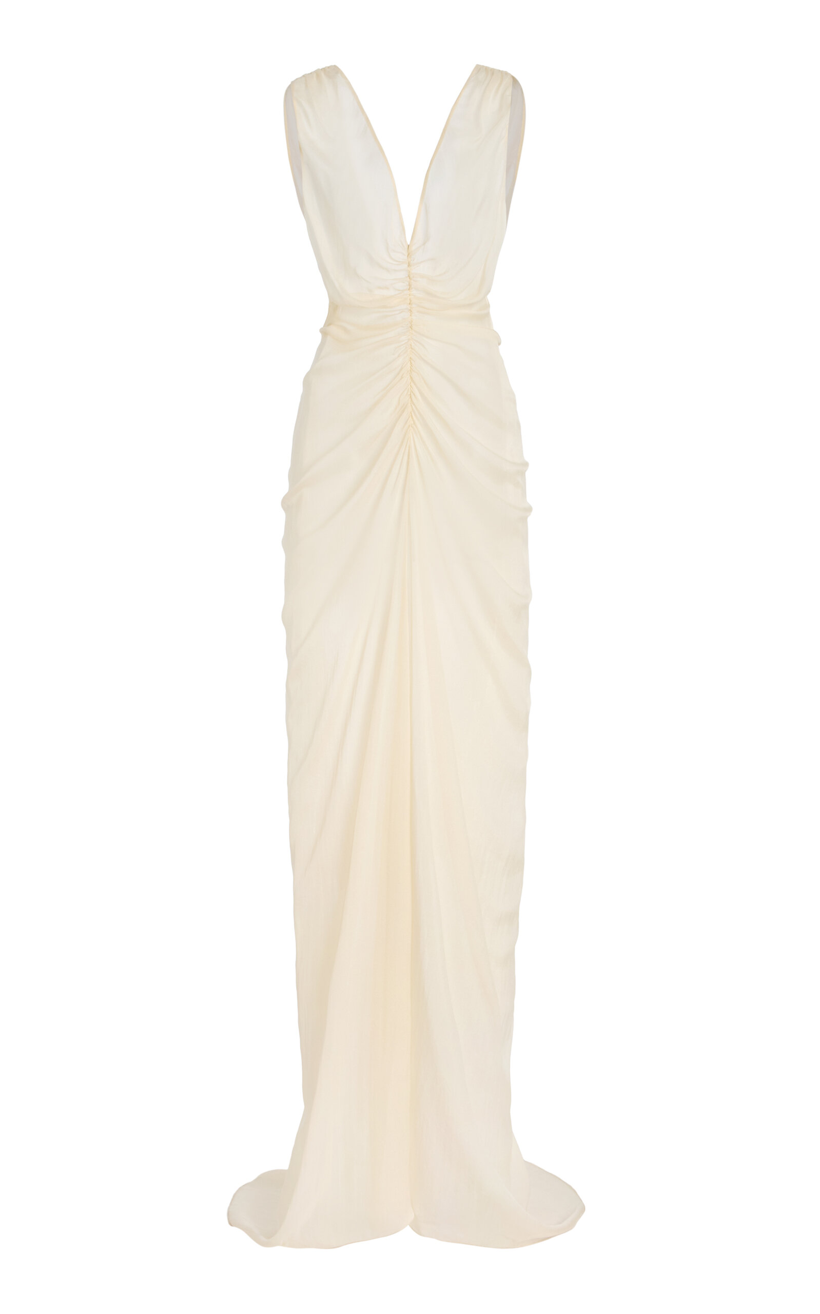 COLLEEN ALLEN Gathered Silk Chiffon Gown