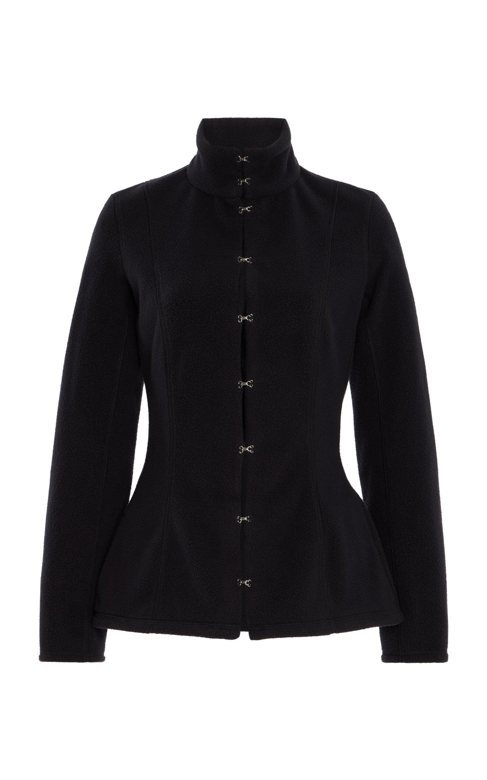 Colleen Allen Shaped Fleece Jacket In Black