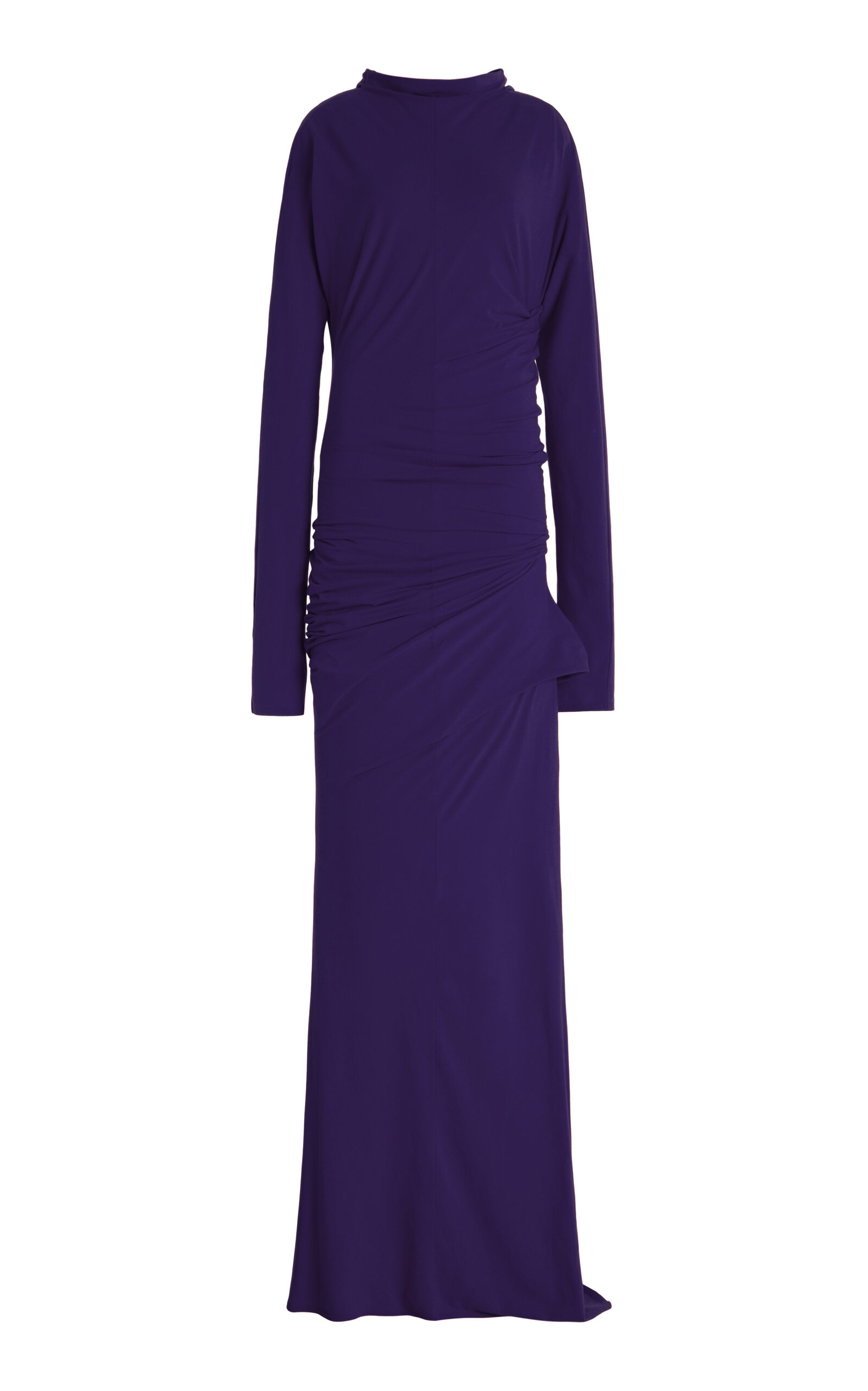 COLLEEN ALLEN Twist Gathered Cotton Maxi Dress