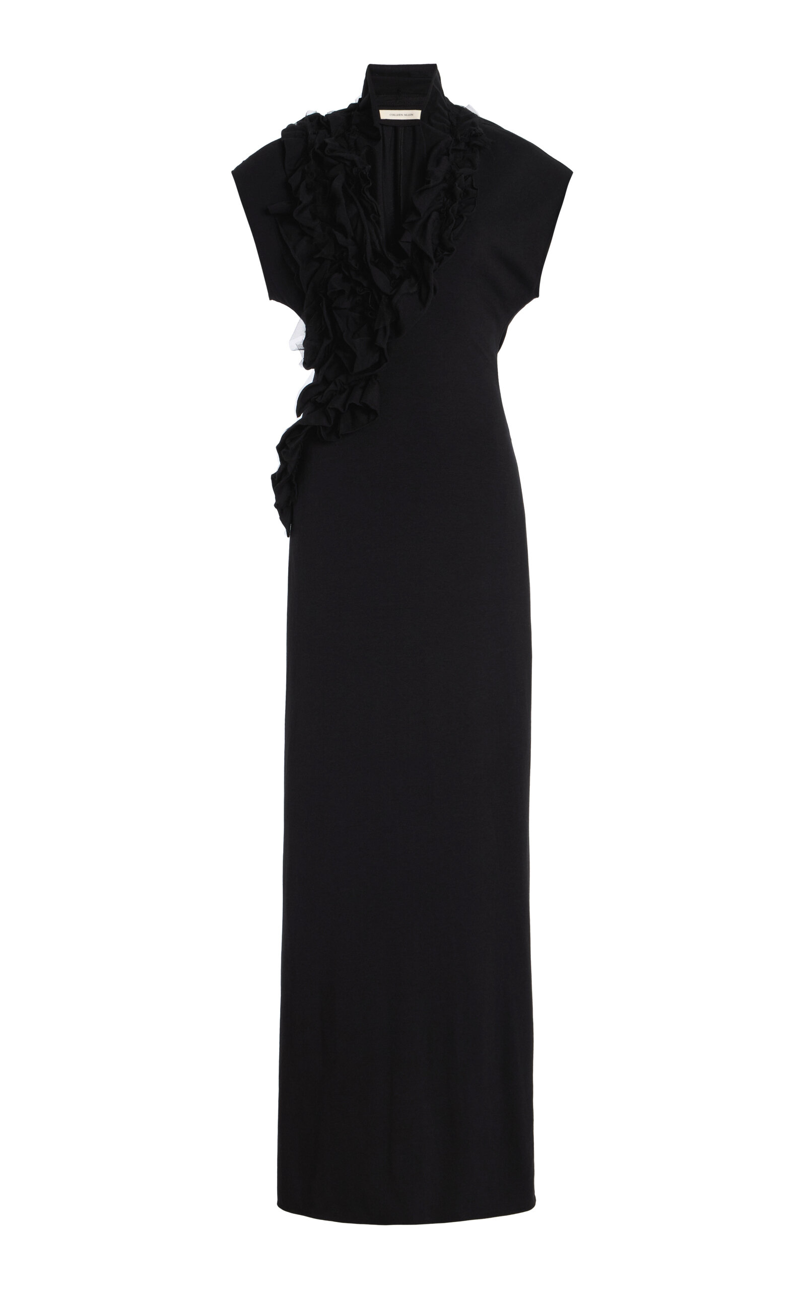 COLLEEN ALLEN Ruffled-Trim Cotton-Blend Maxi Dress - Women's Clothing