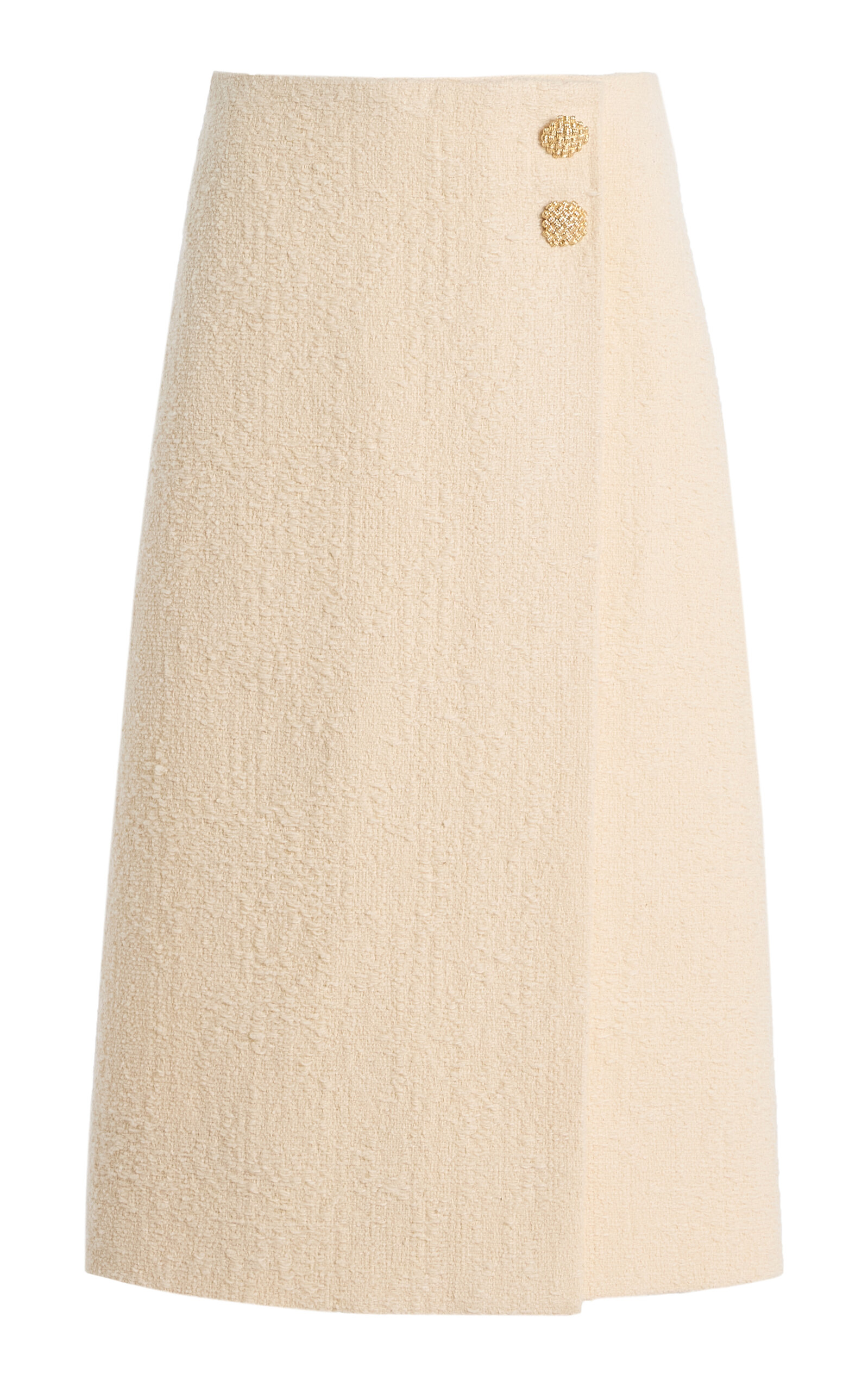 Cara Cara Luca Cotton-wool Blend Boucle Tweed Midi Skirt In Neutral